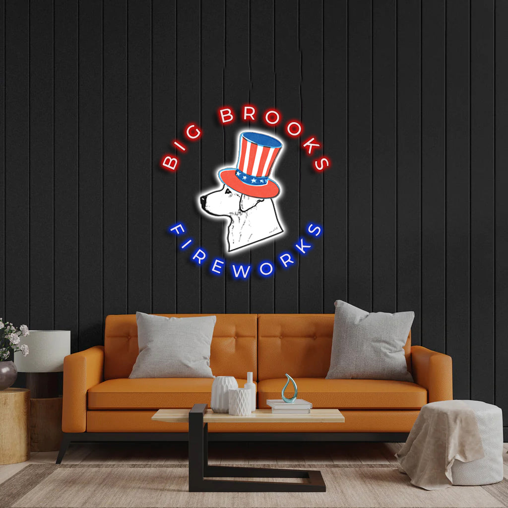 Big Brooks Fireworks - Premium Neon Artwork