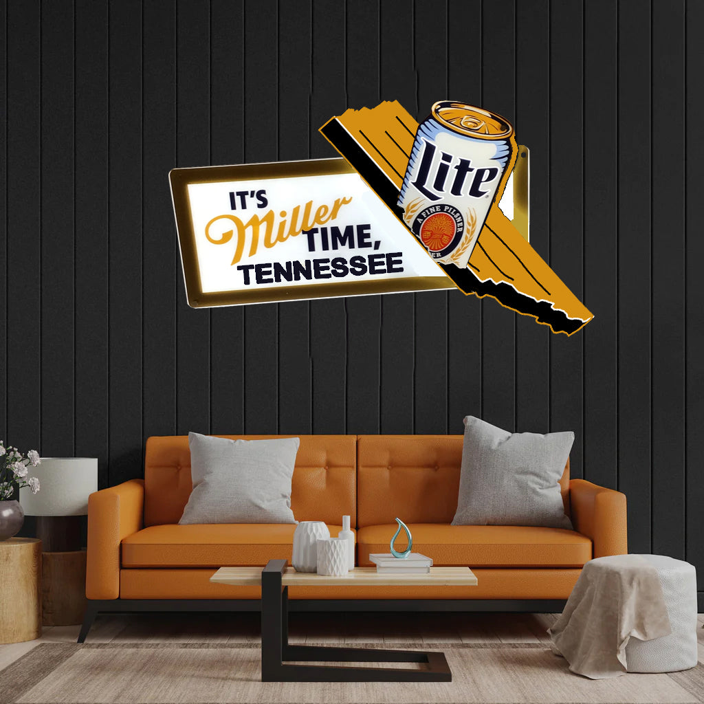 It's Miller Time Tennessee - Premium Neon Artwork