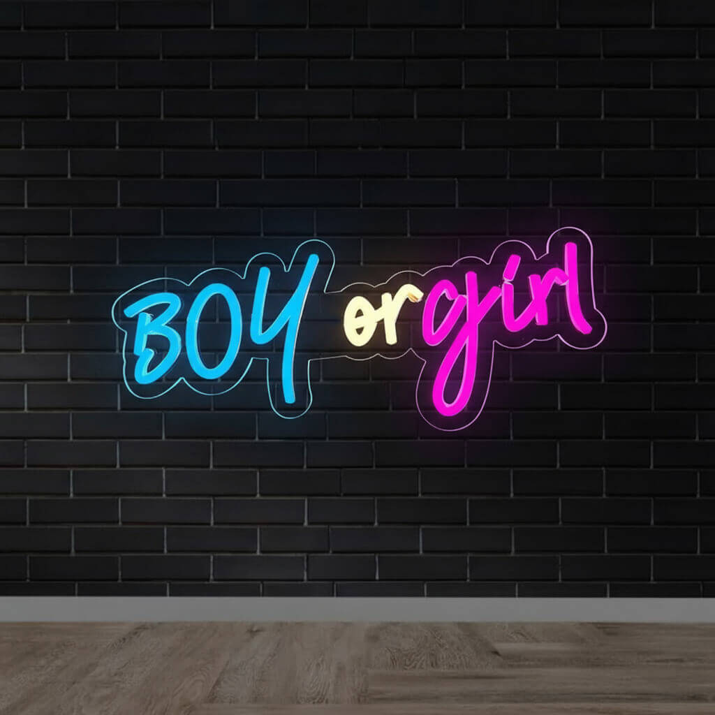 Boy or Girl Gender Reveal Events Decor LED Neon Sign