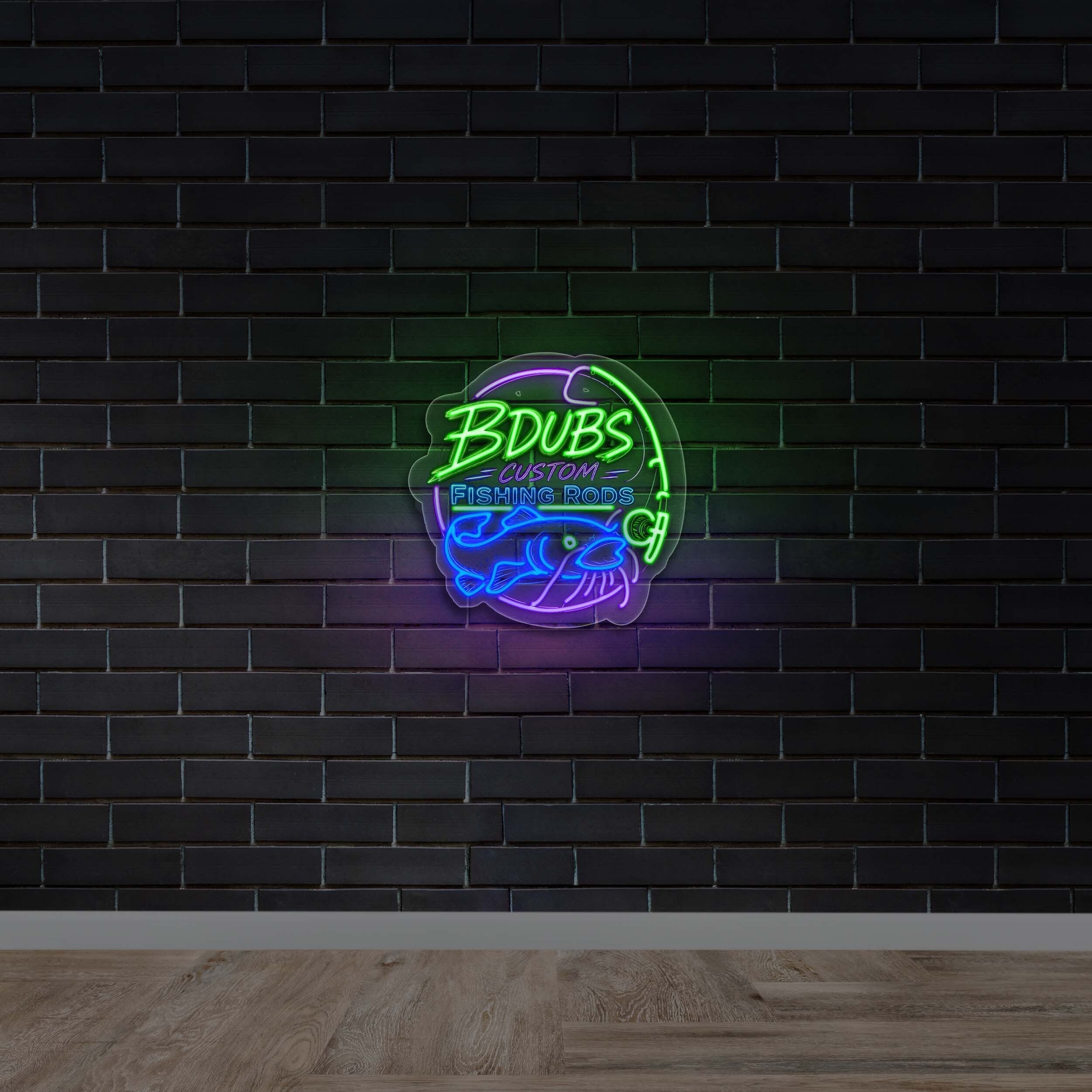 BDUBS CUSTOM FISHING RODS - Premium Neon Artwork