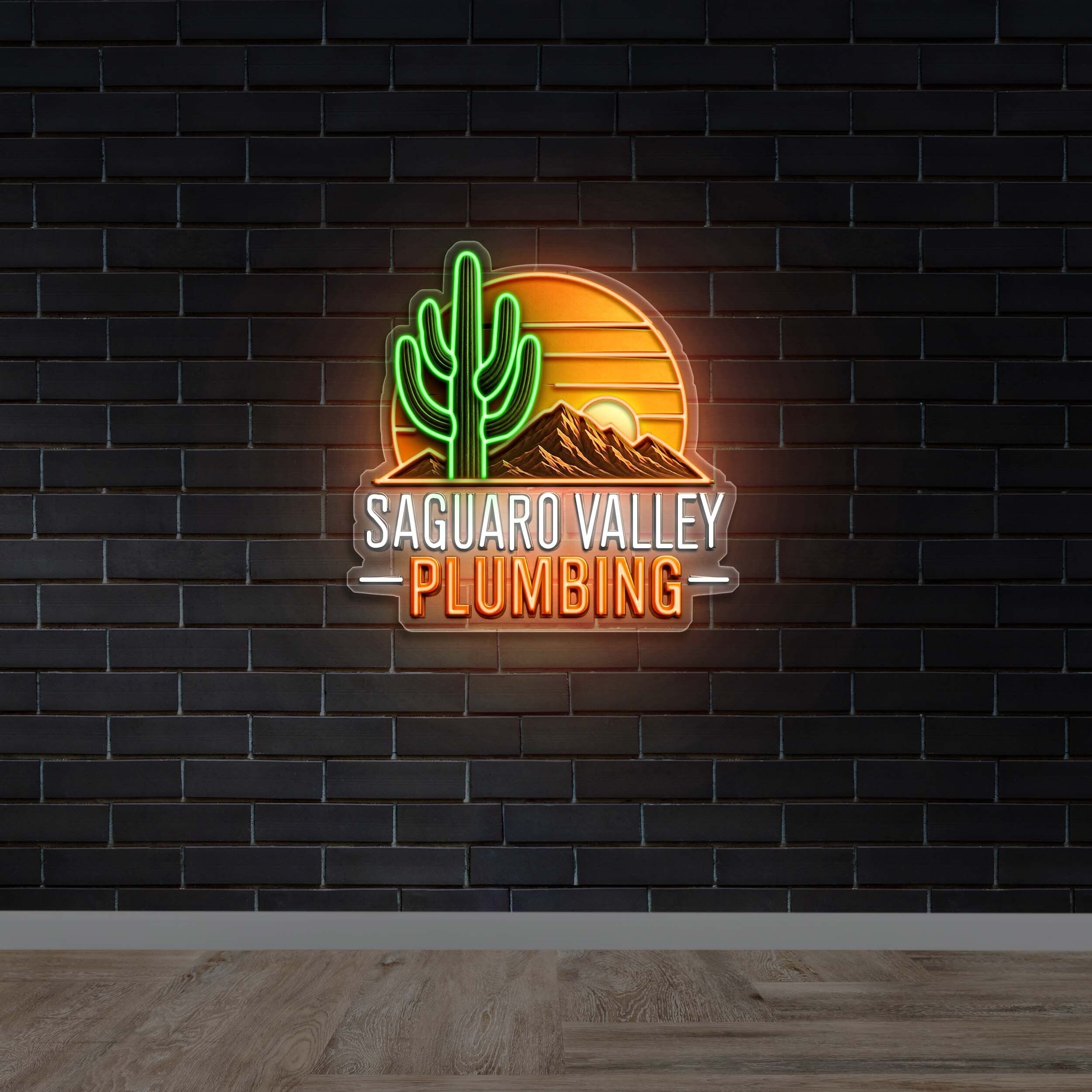 SAGUARO VALLEY PLUMBING - Premium Neon Artwork