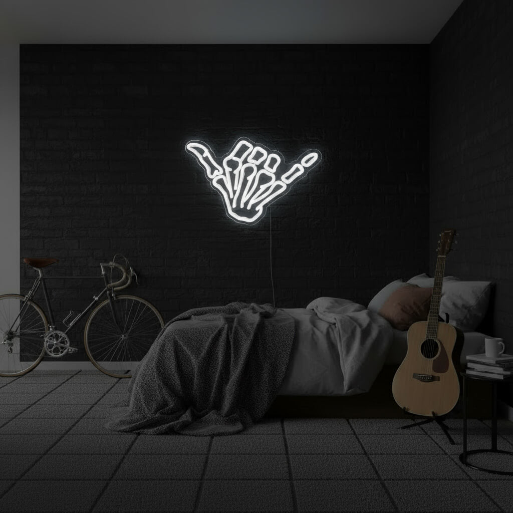 Call Me Skeleton Hand LED Neon Sign