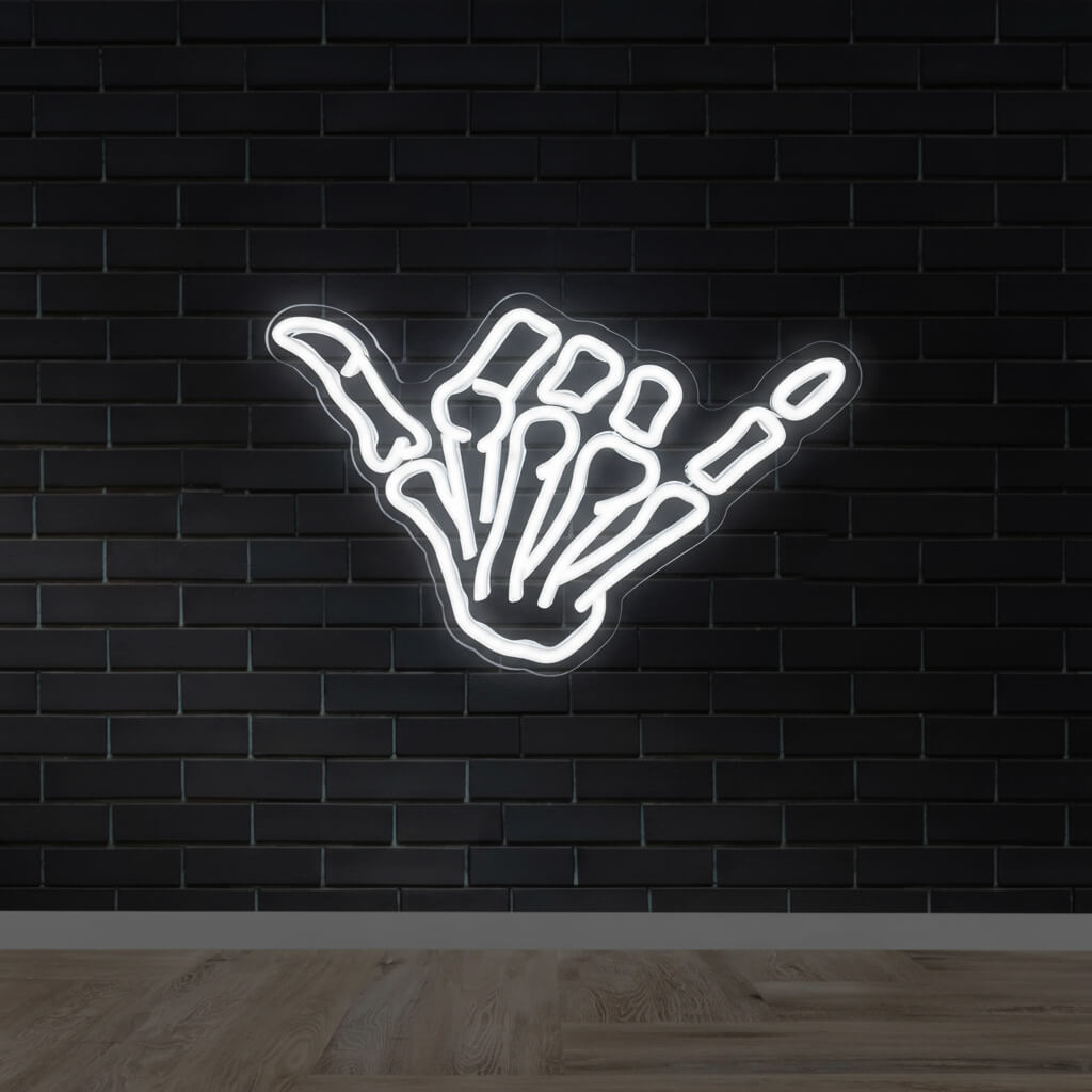 Call Me Skeleton Hand LED Neon Sign