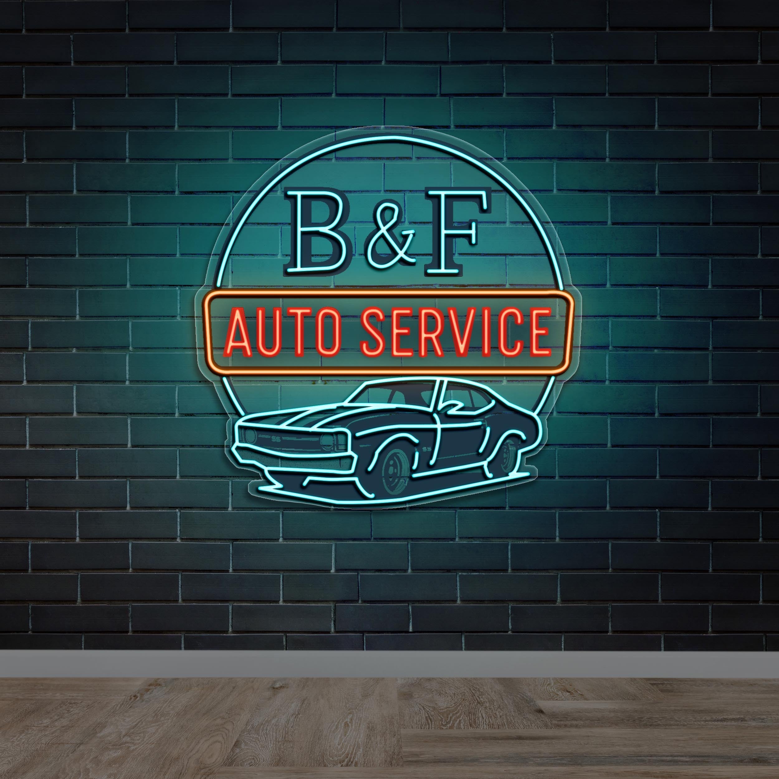 B&F AUTO SERVICE - Premium Neon Artwork