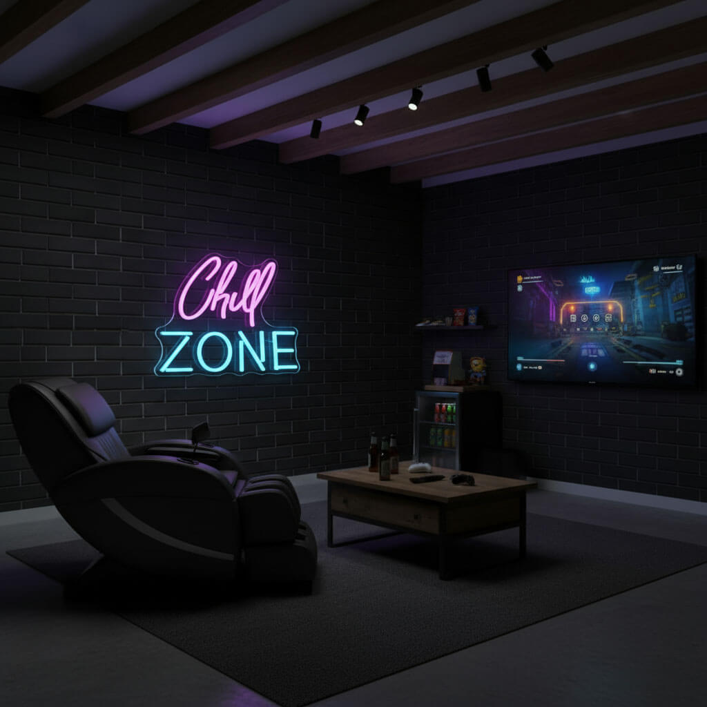 Chill Zone Man Cave LED Neon Sign