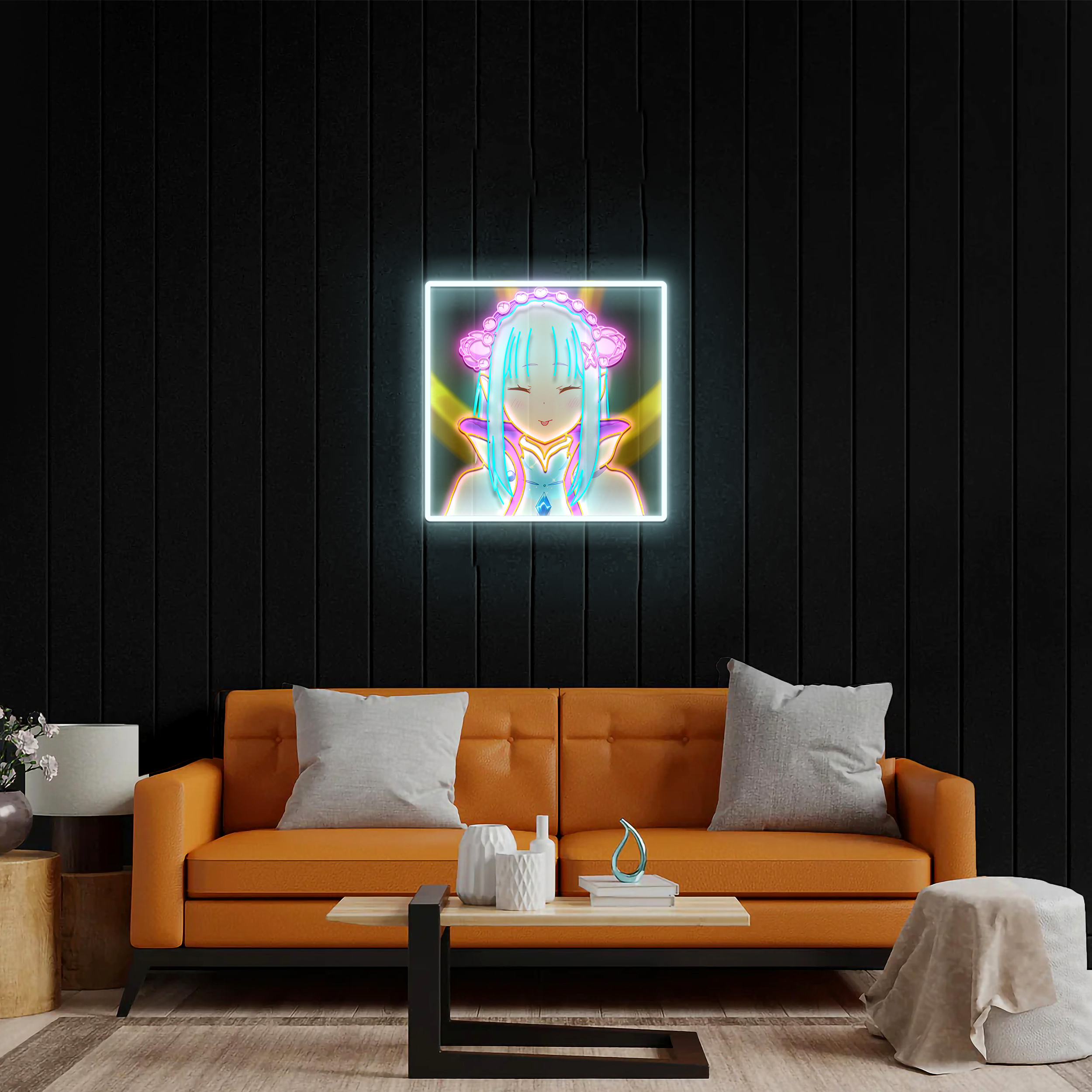 Emilia Anime - Premium Neon Artwork