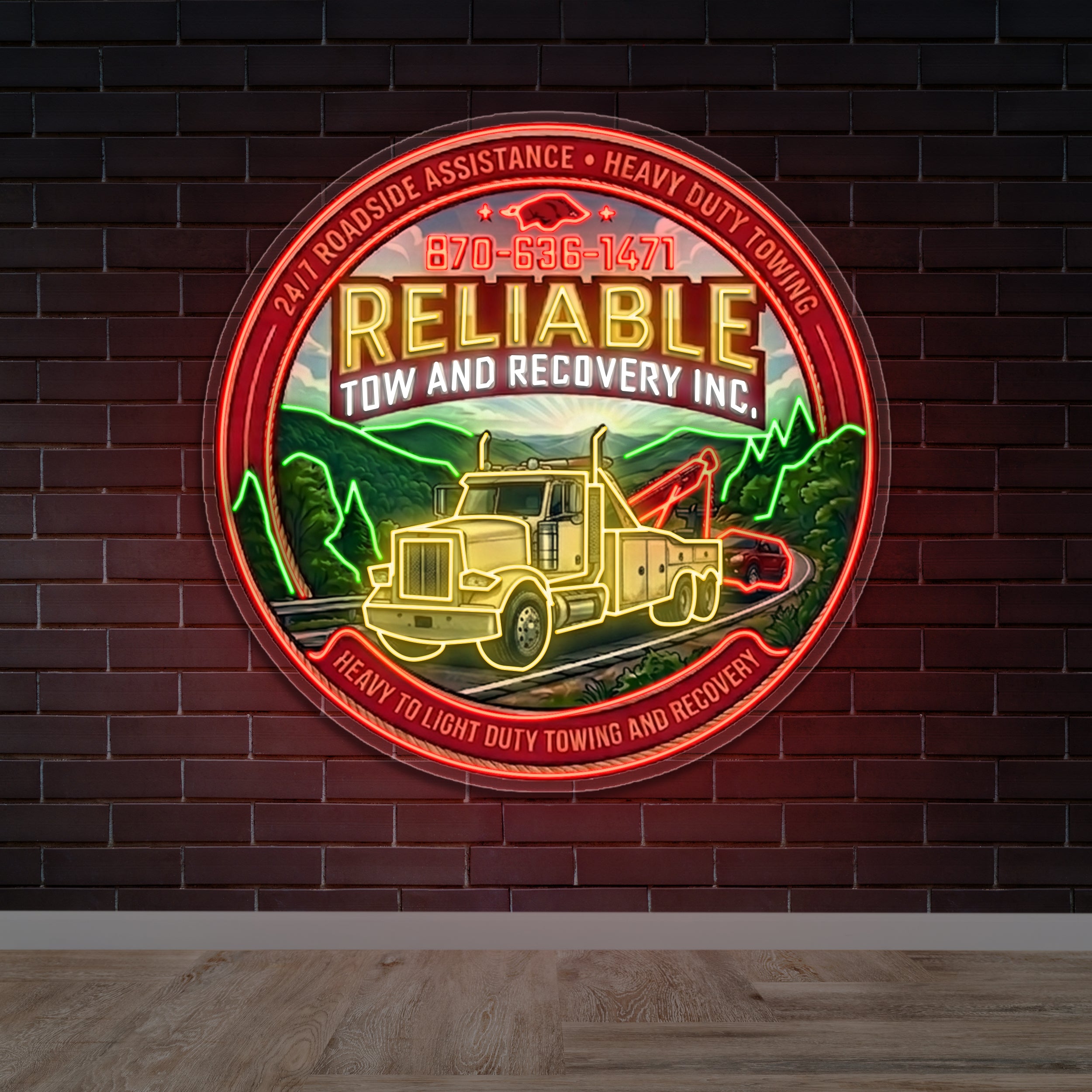 RELIABLE TOW AND RECOVERY INC - Premium Neon Artwork