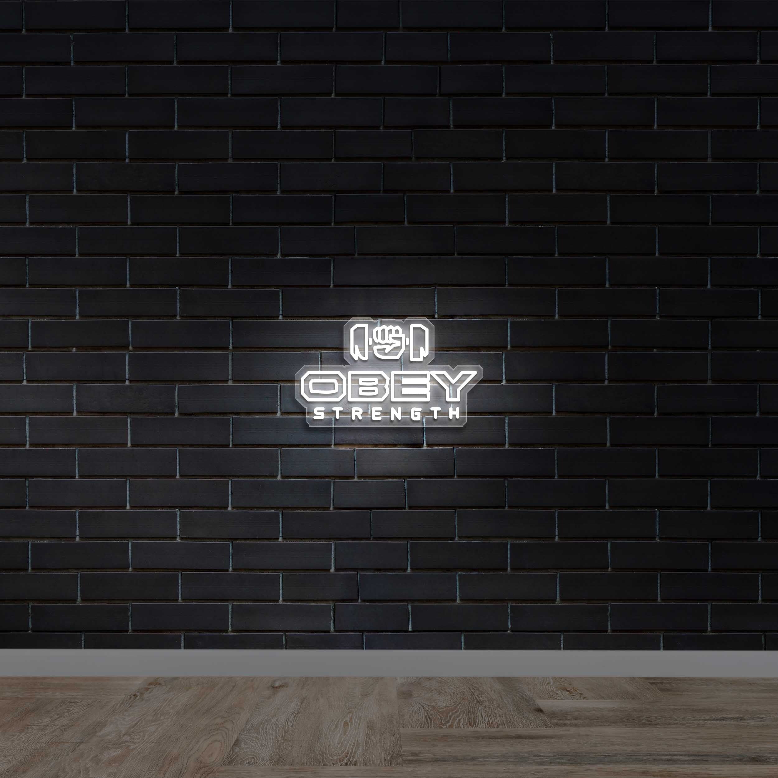 OBEY STRENGTH - Premium Neon Artwork
