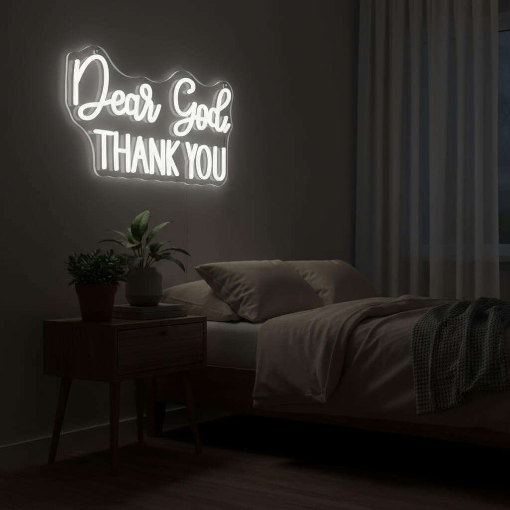 Dear God Thank You - Inspirational LED Neon Sign