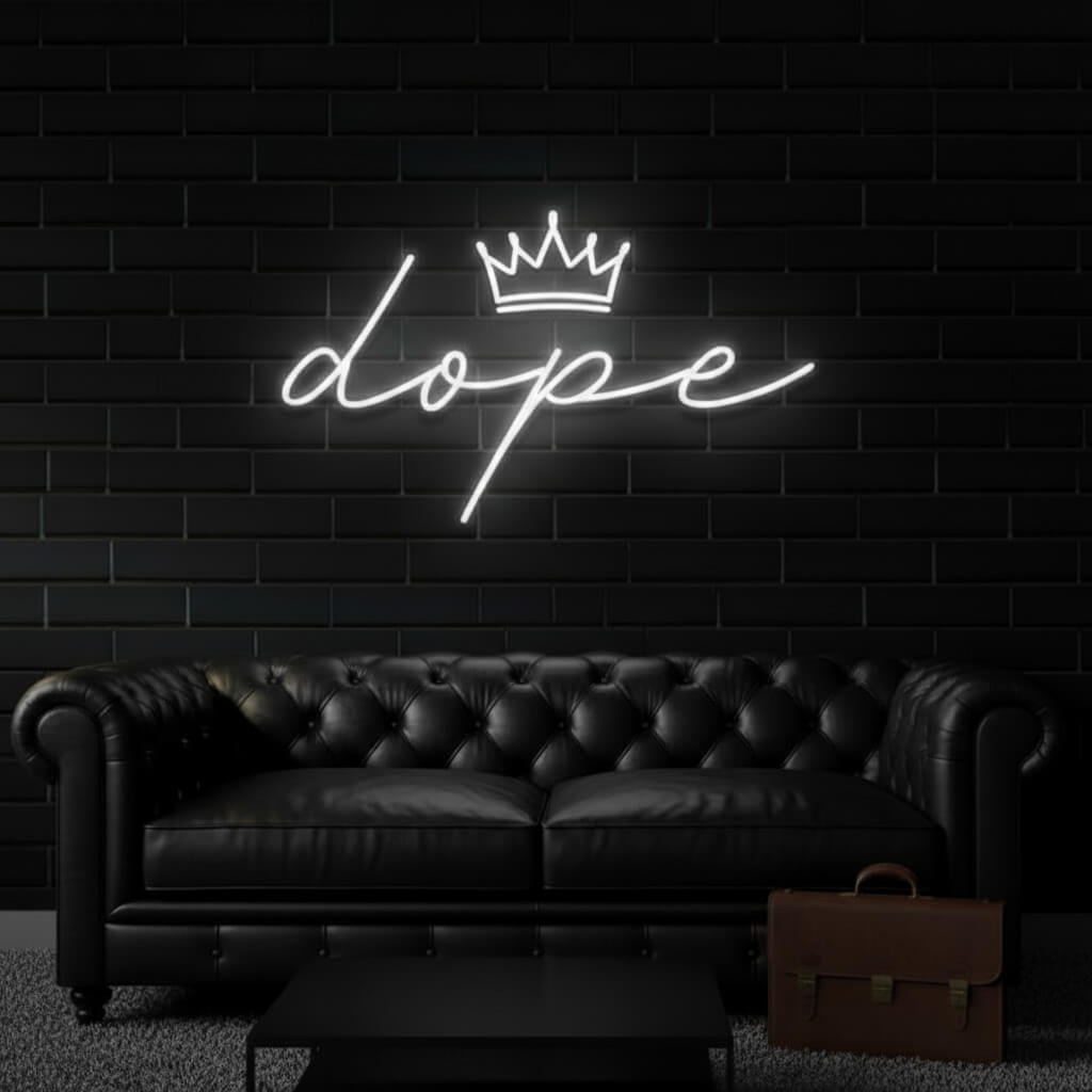 Dope with Crown LED Neon Sign