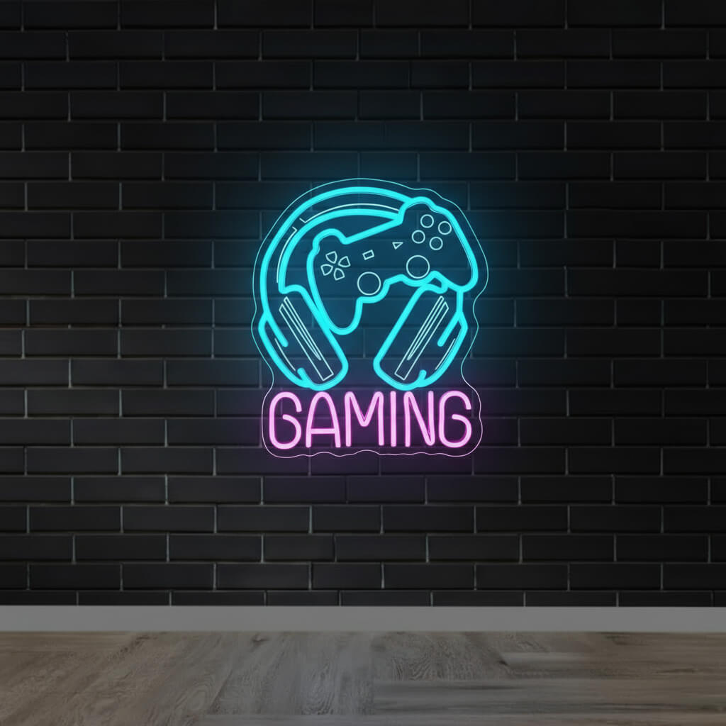 Gaming Headphone and Controller LED Neon Sign