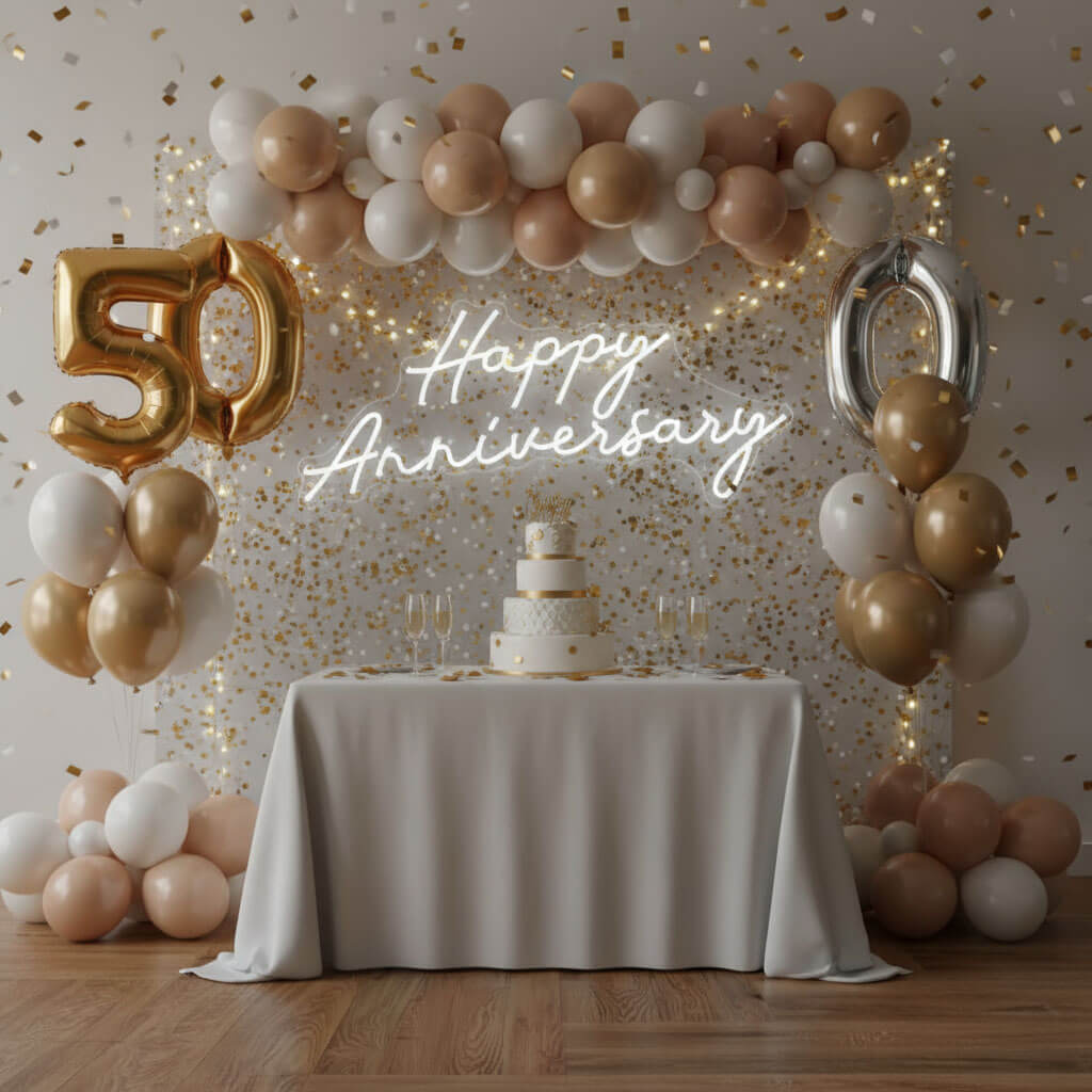 Happy Anniversary Events Decor LED Neon Sign