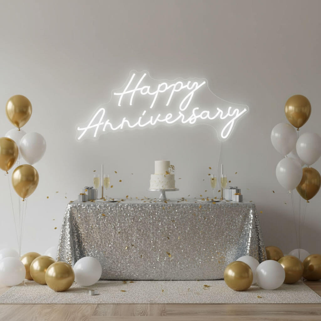 Happy Anniversary Events Decor LED Neon Sign