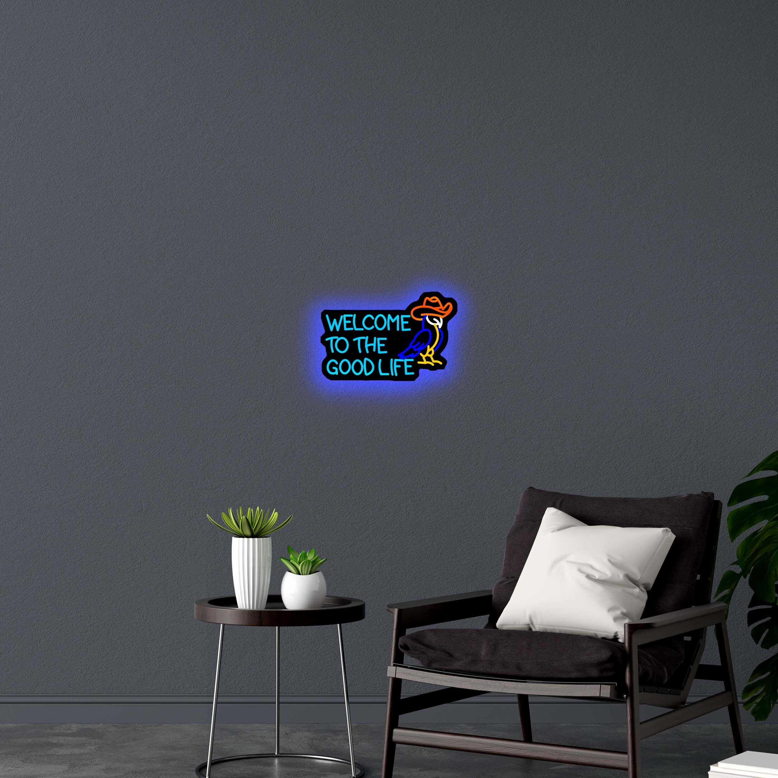 WELCOME TO THE GOOD LIFE backlit | 2nd version- Premium Neon Artwork