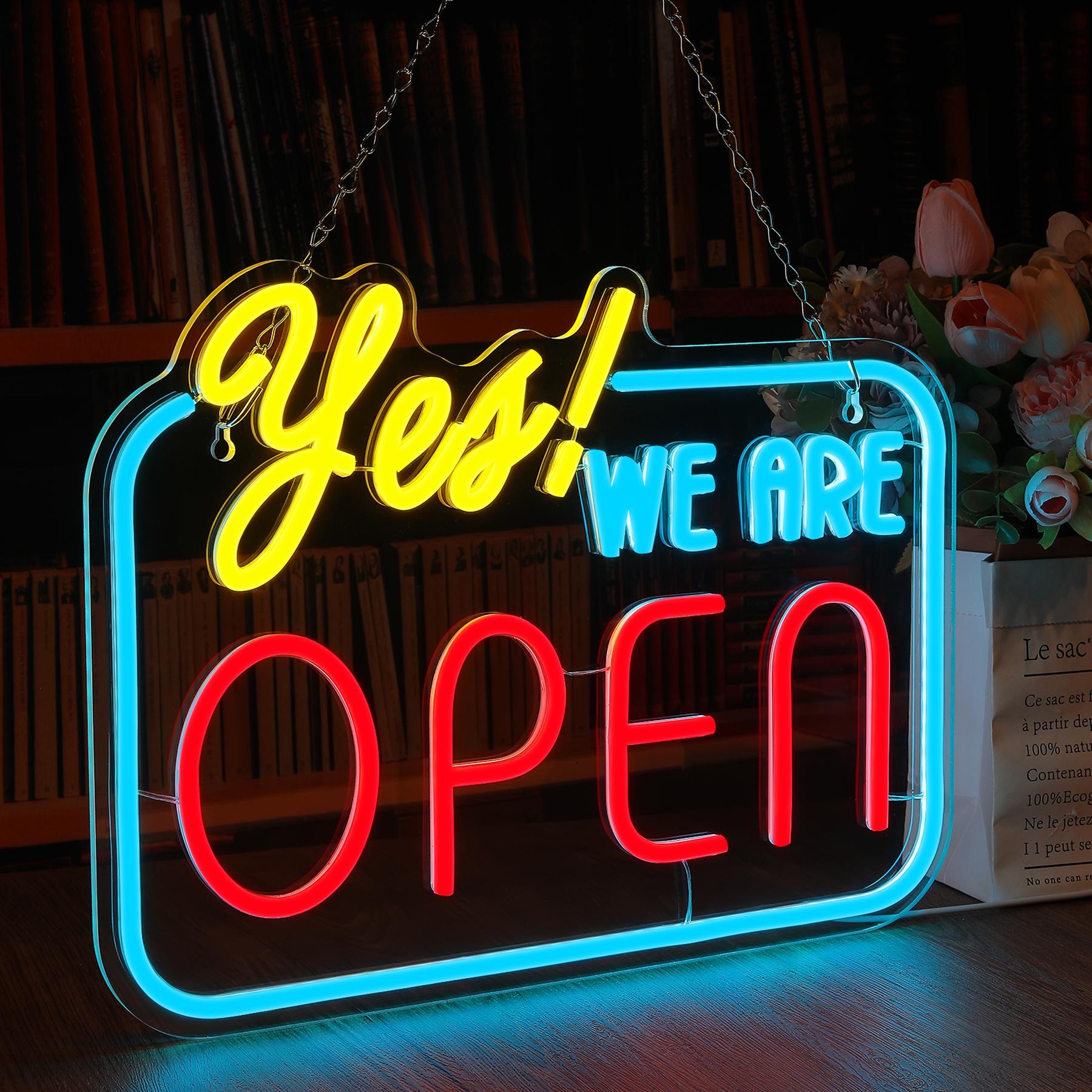 Yes! We Are OPEN - Premium Neon Artwork