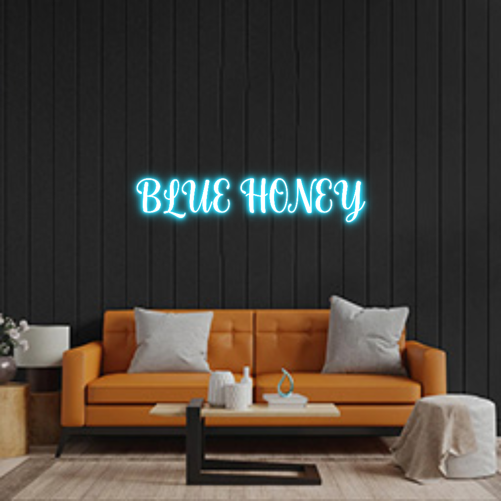 Custom Neon Sign: BLUE HONEY
