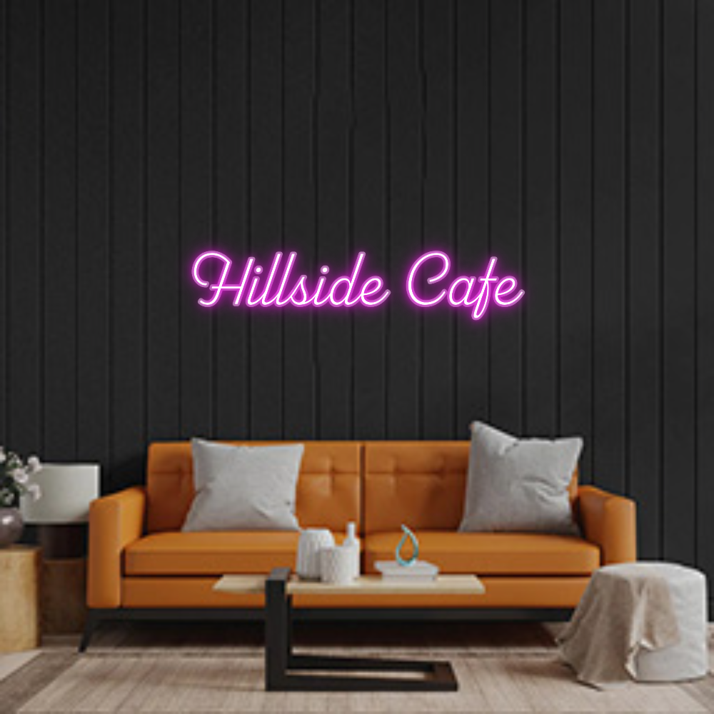 Custom Neon Sign: Hillside Cafe
