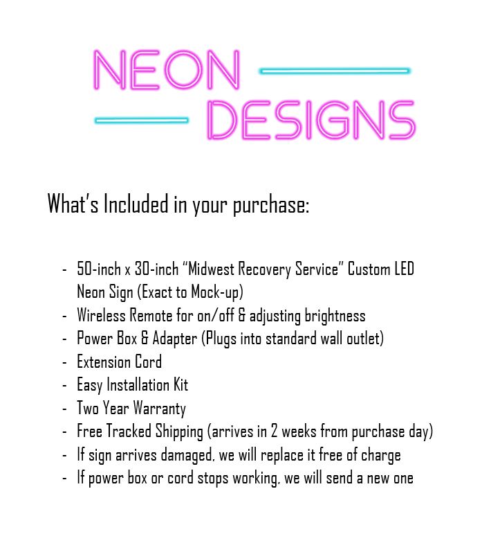 Midwest Recovery Service - Premium Neon Artwork