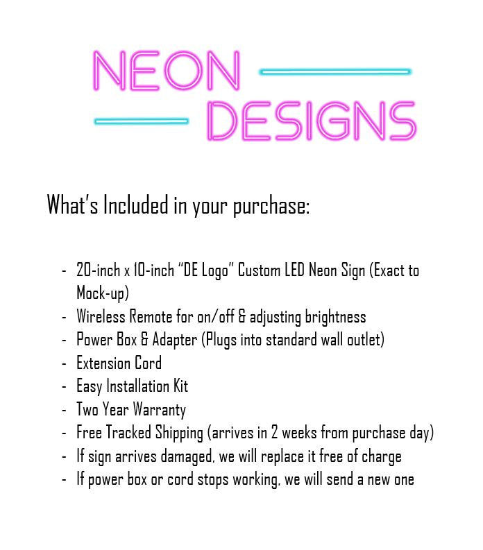 DE Logo - Premium Neon Artwork