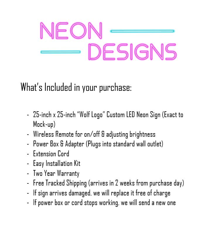 Wolf Logo - Premium Neon Artwork