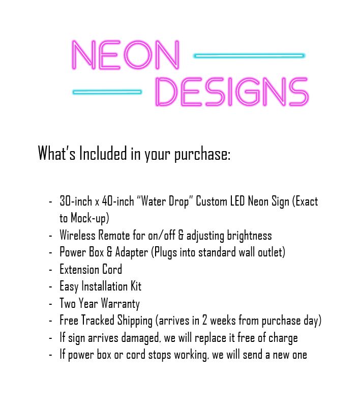 Water Drop - Premium Neon Artwork