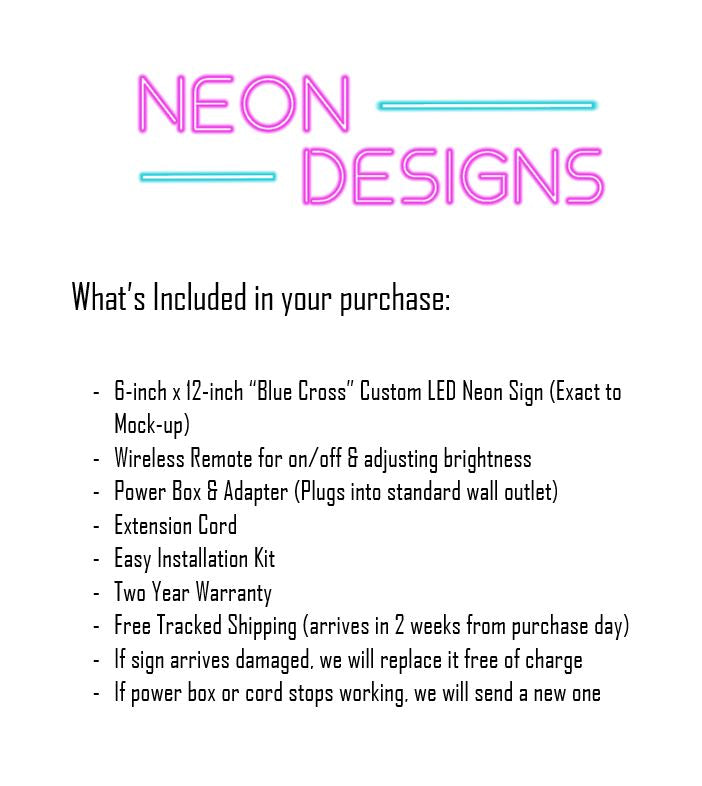 Blue Cross - Premium Neon Artwork