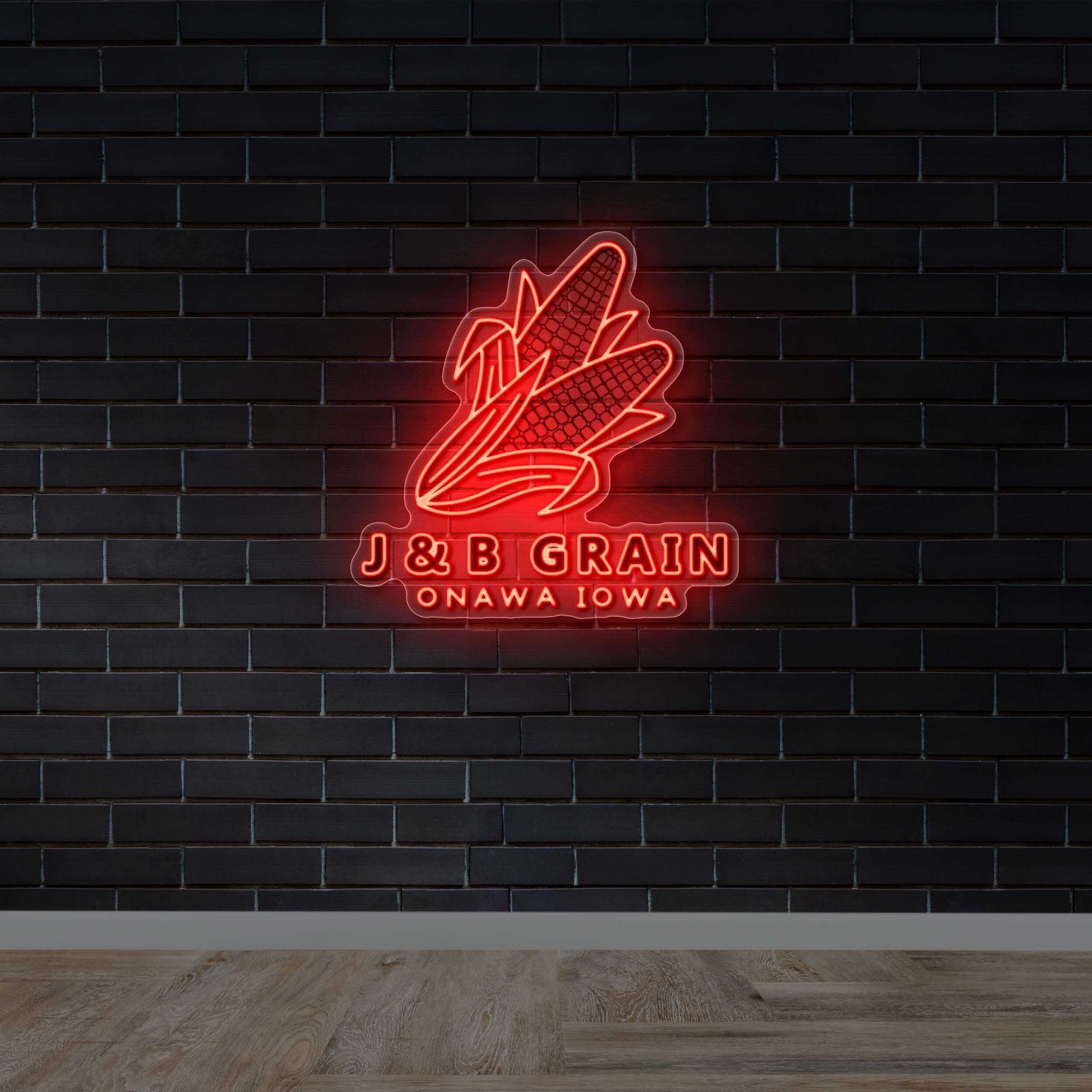 J & B Grain Onawa Iowa - Premium Neon Artwork