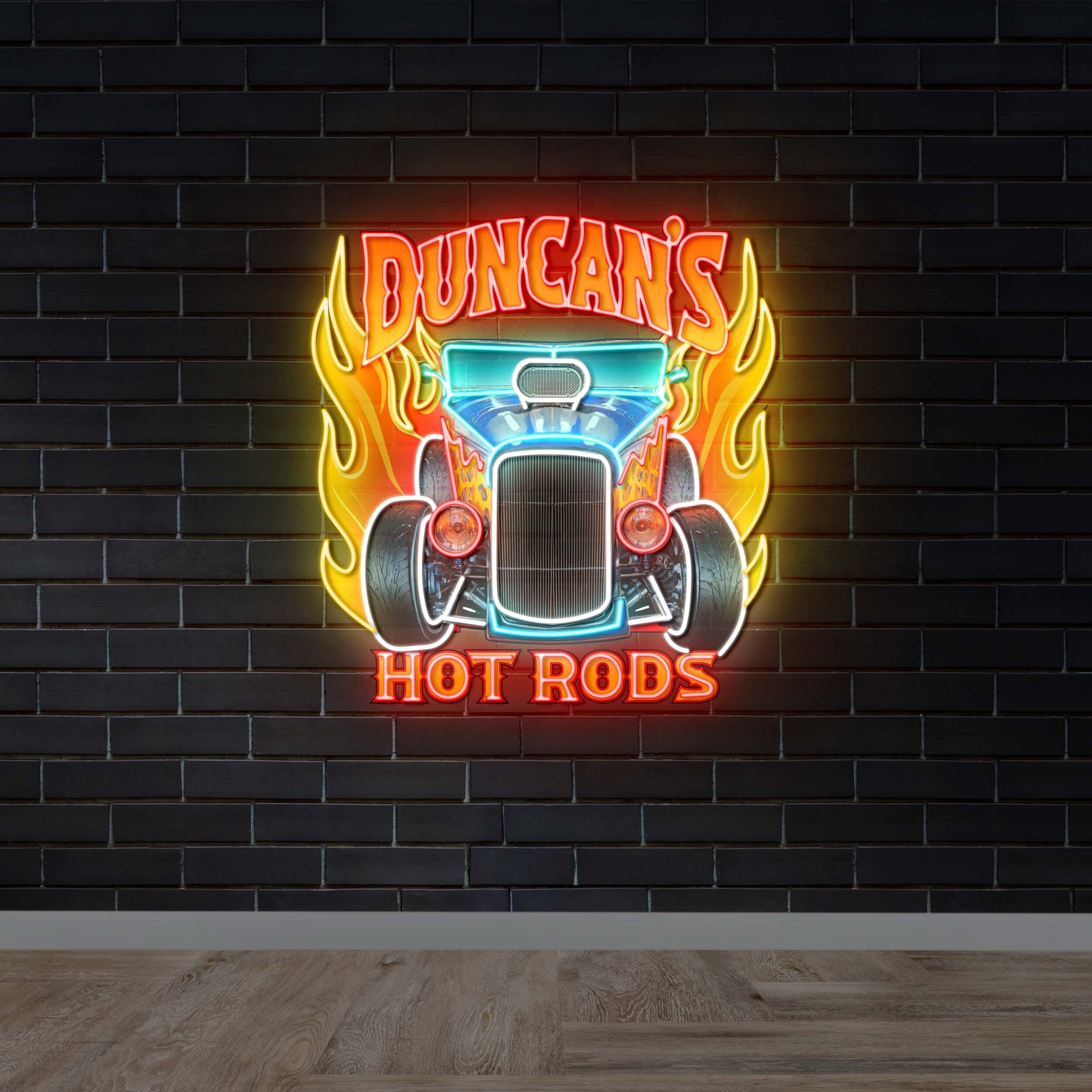 Duncan's Hot Rods - Premium Neon Artwork