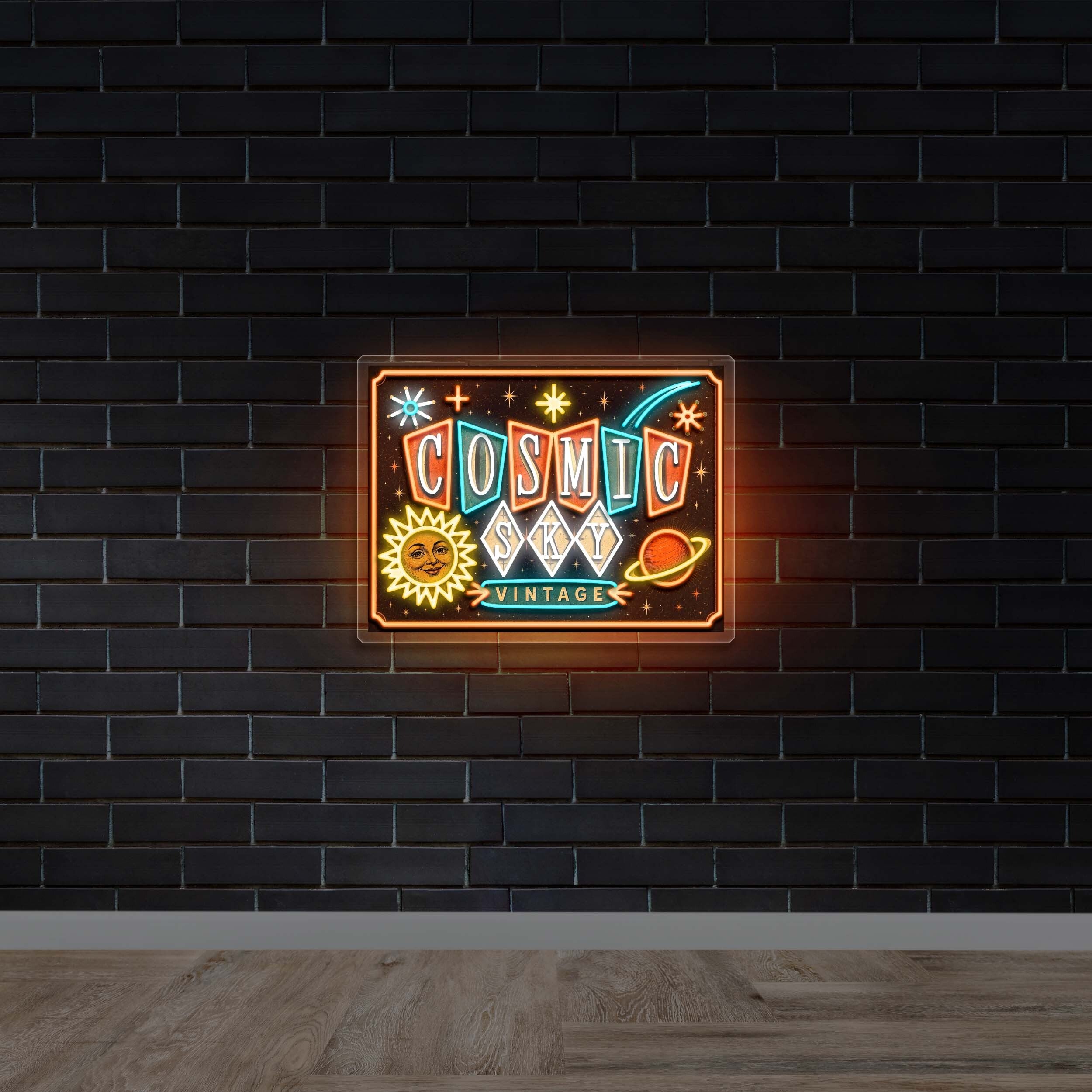 Cosmic Sky Vintage - Premium Neon Artwork