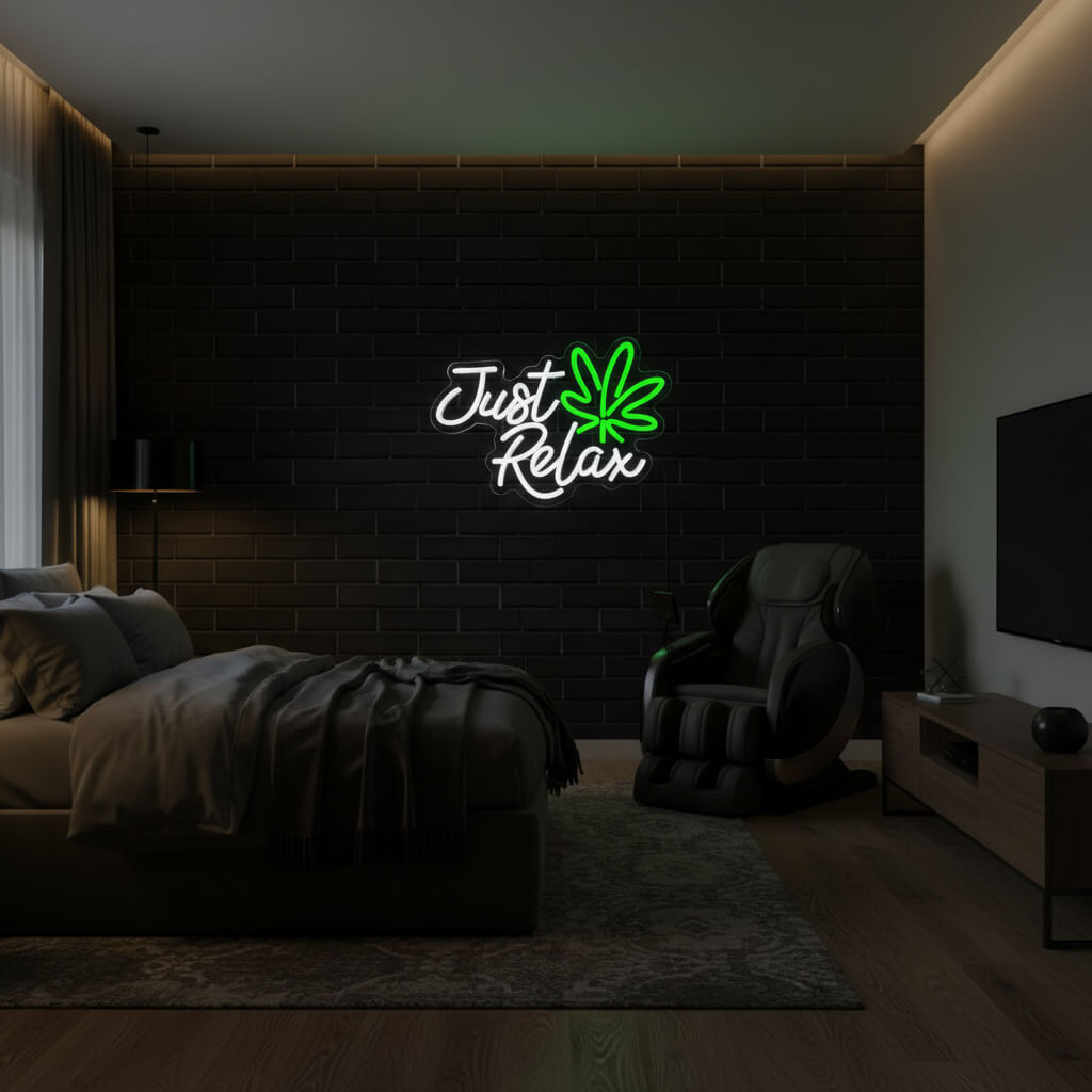 Just Relax with Leaf LED Neon Sign