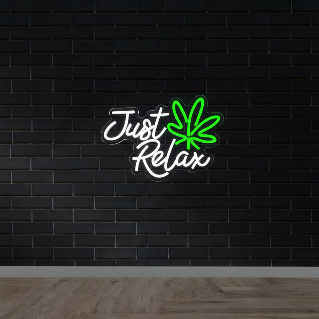 Just Relax with Leaf LED Neon Sign