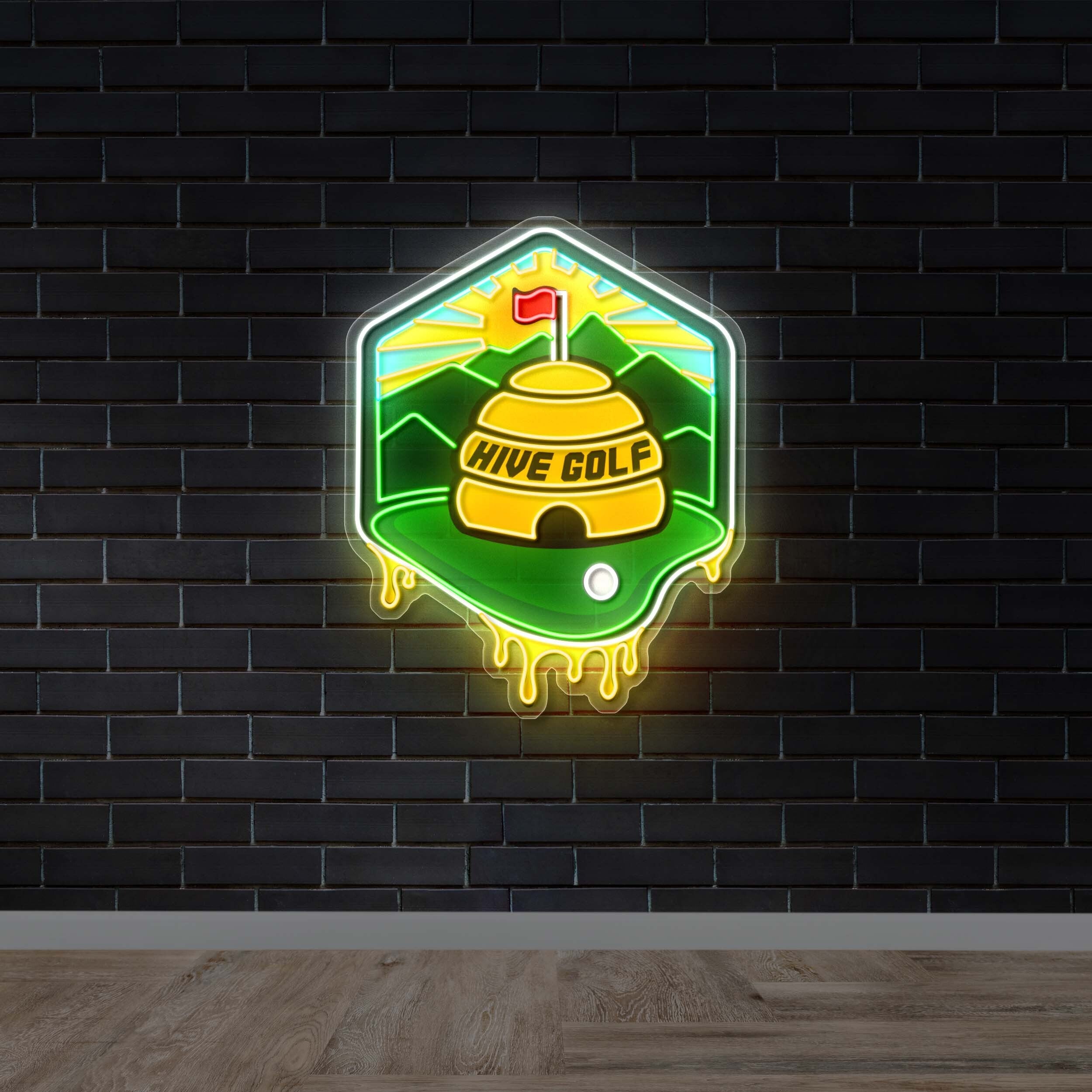 Hive Golf - Premium Neon Artwork