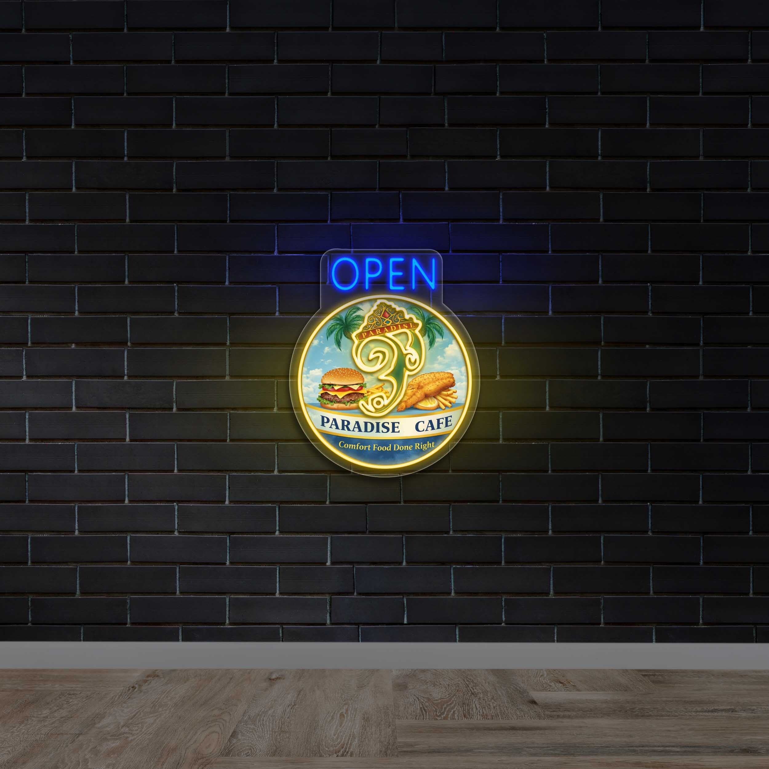 Paradise Cafe - Premium Neon Artwork