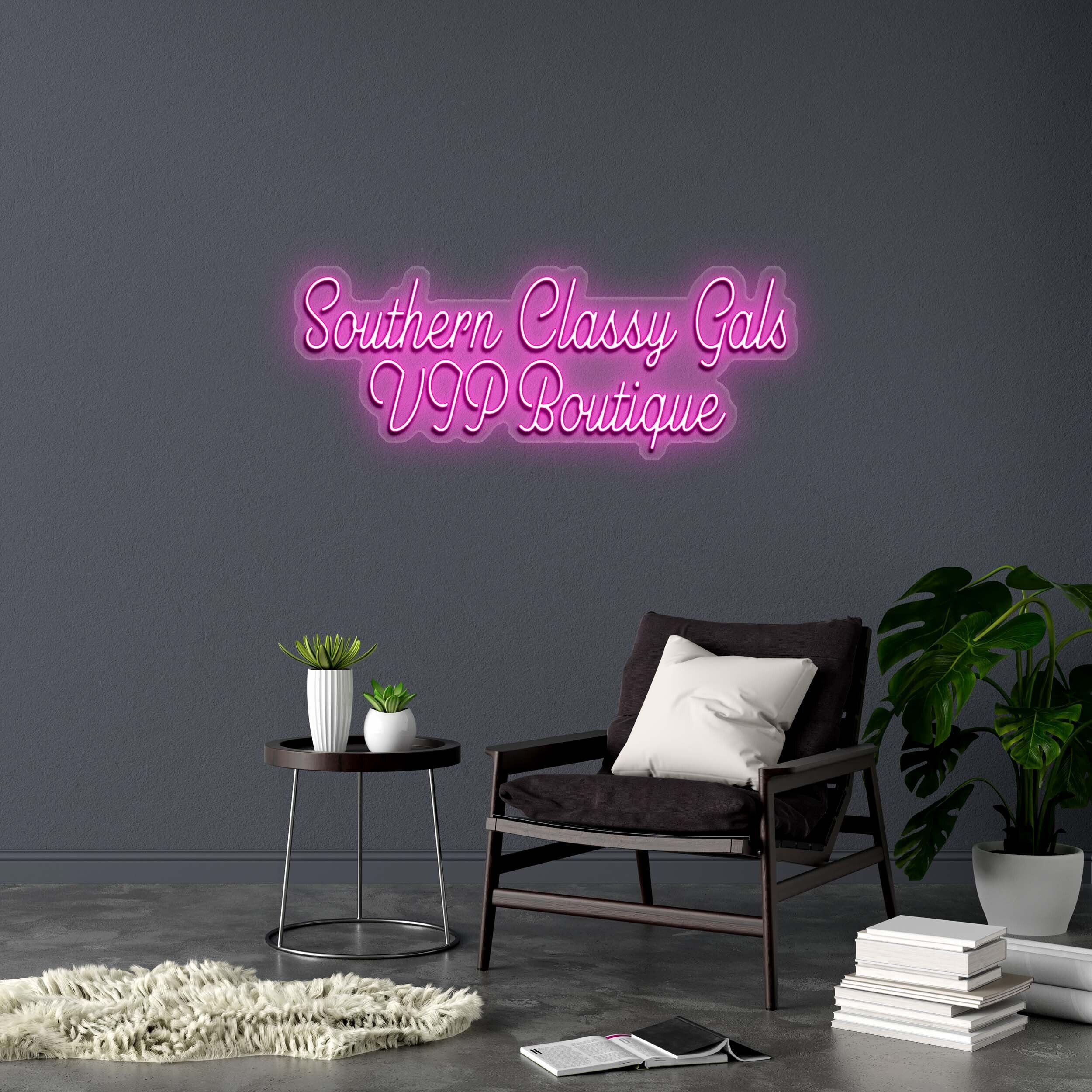 Southern Classy Gals VIP Boutique - Premium Neon Artwork