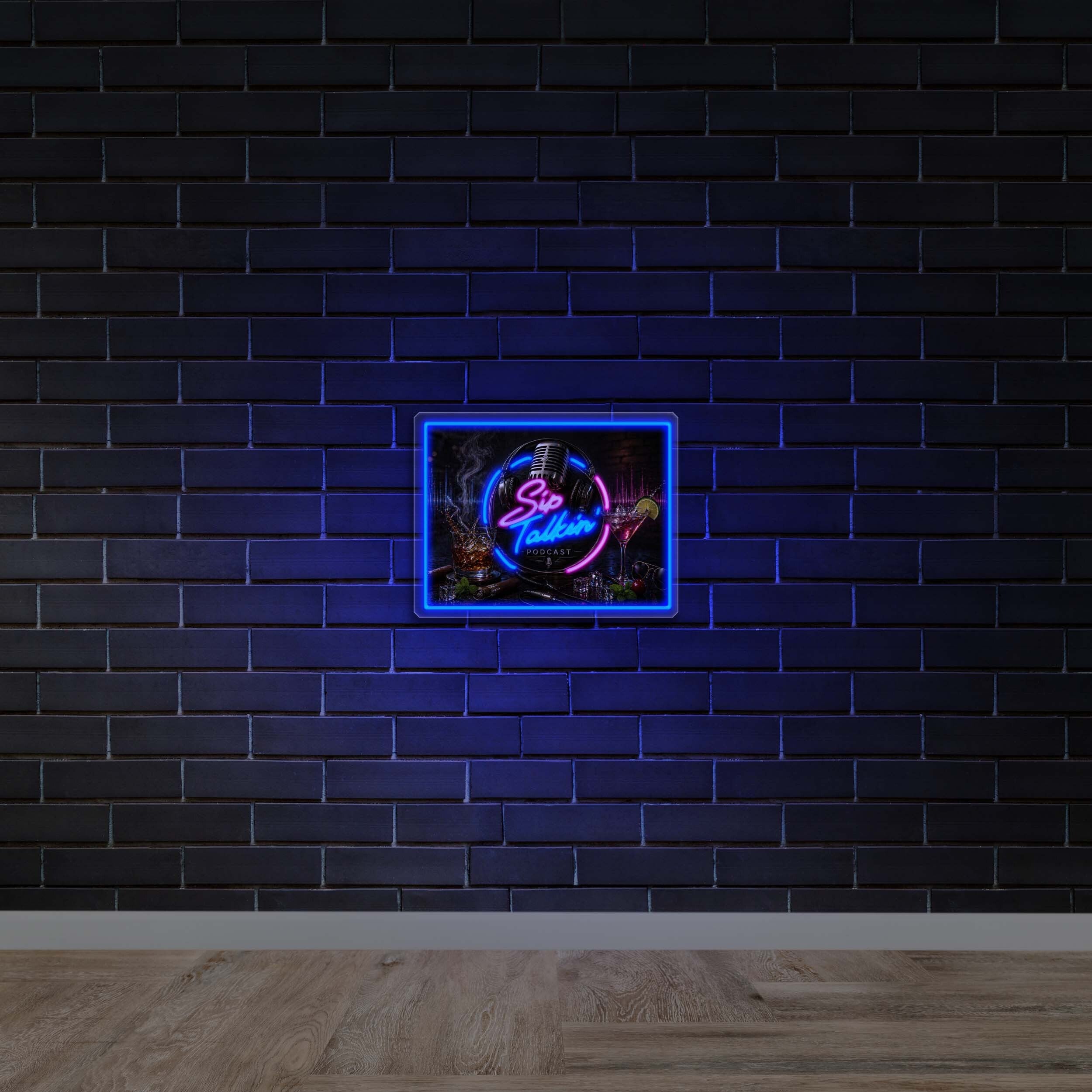 Sip Talkin’ Podcast - Premium Neon Artwork