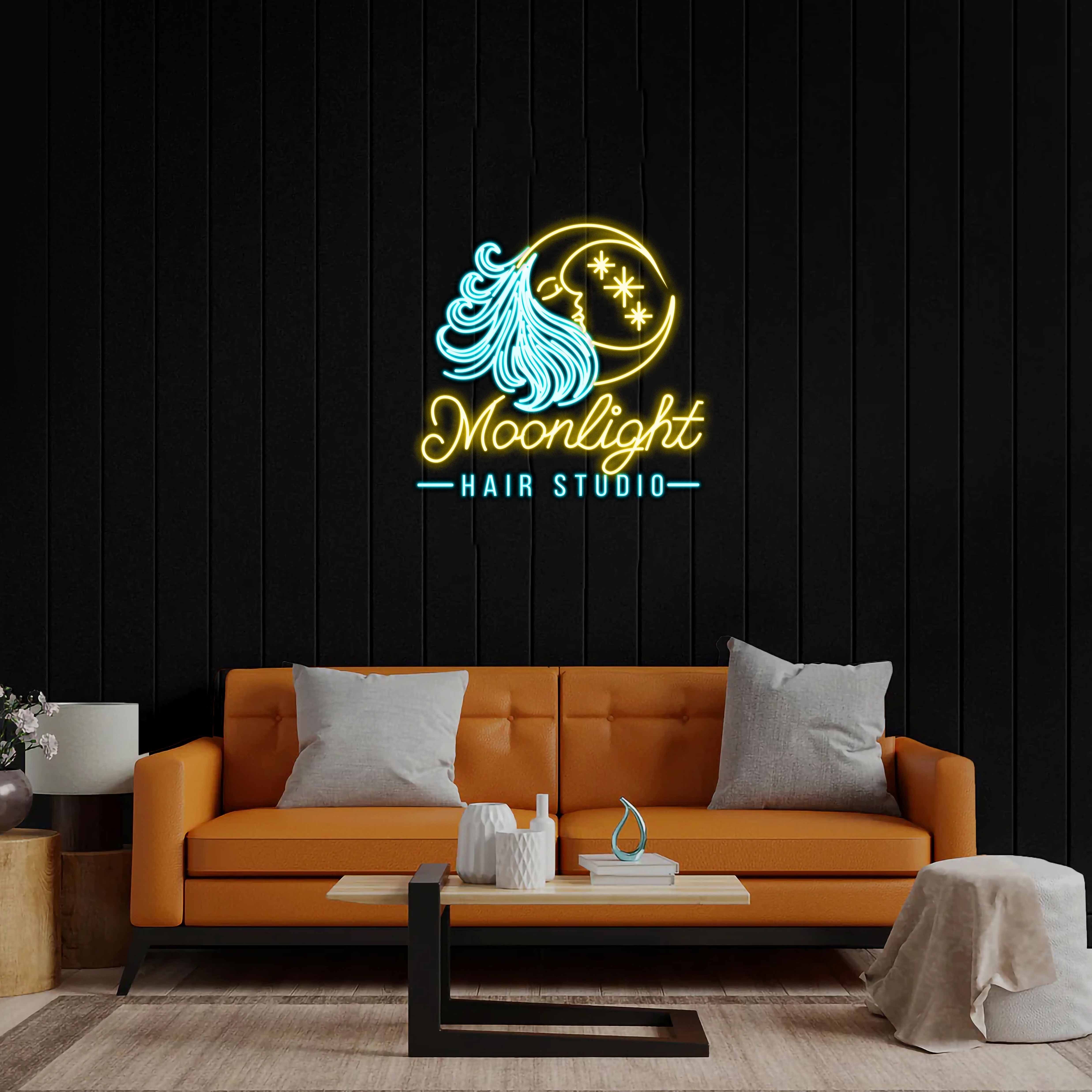 Moonlight Hair Studio - Premium Neon Artwork