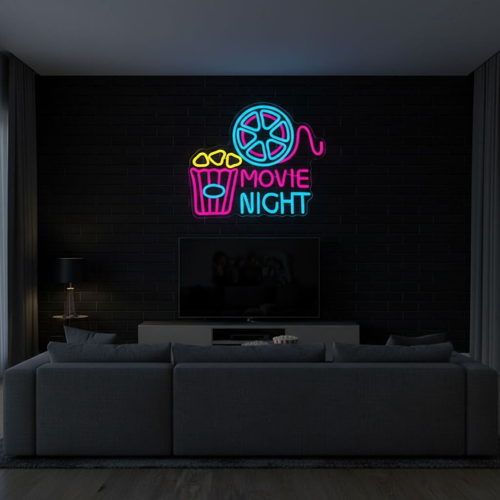 Movie Night Home Decor LED Neon Sign