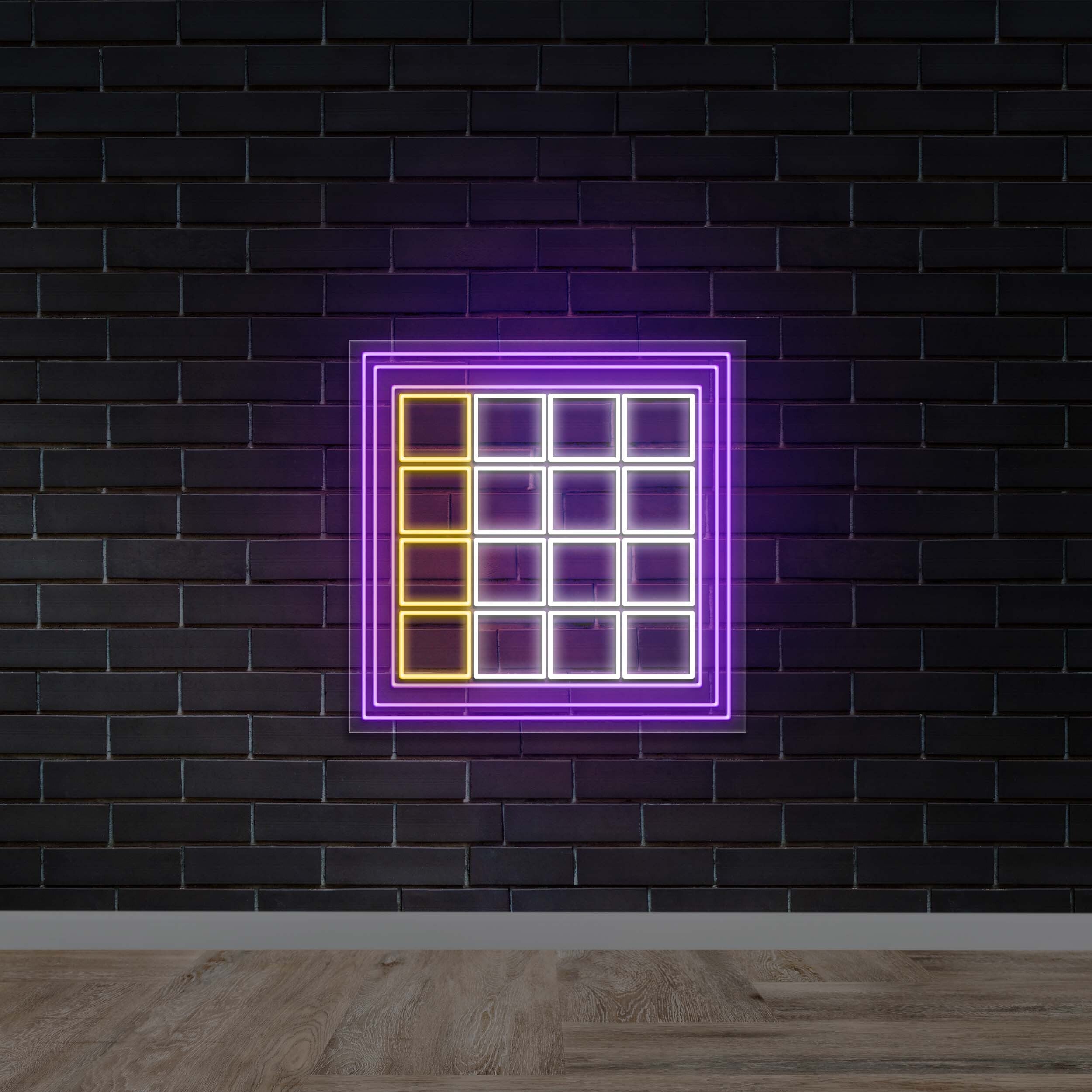 Frame & Grid - Premium Neon Artwork