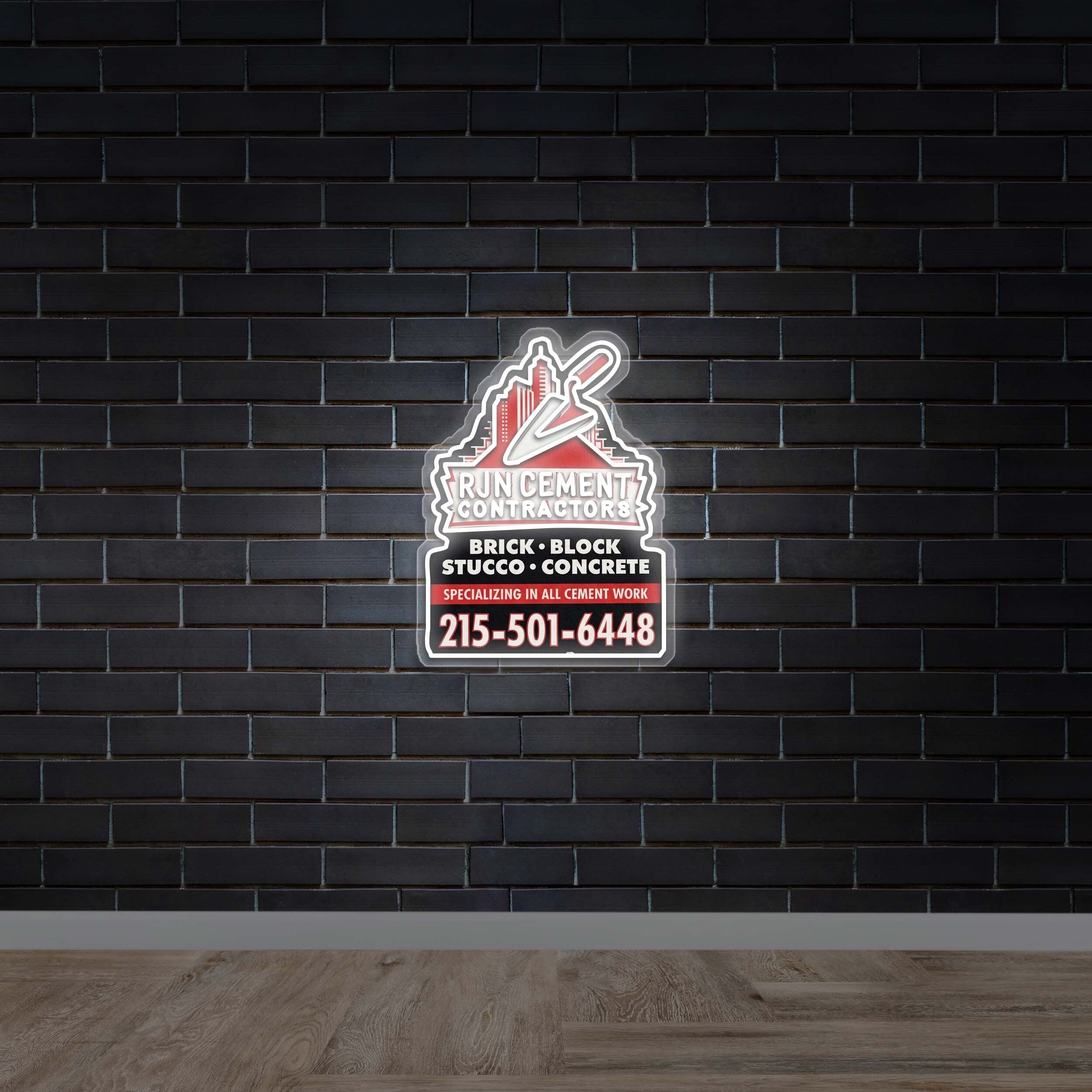 RJN Cement Contractors - Premium Neon Artwork