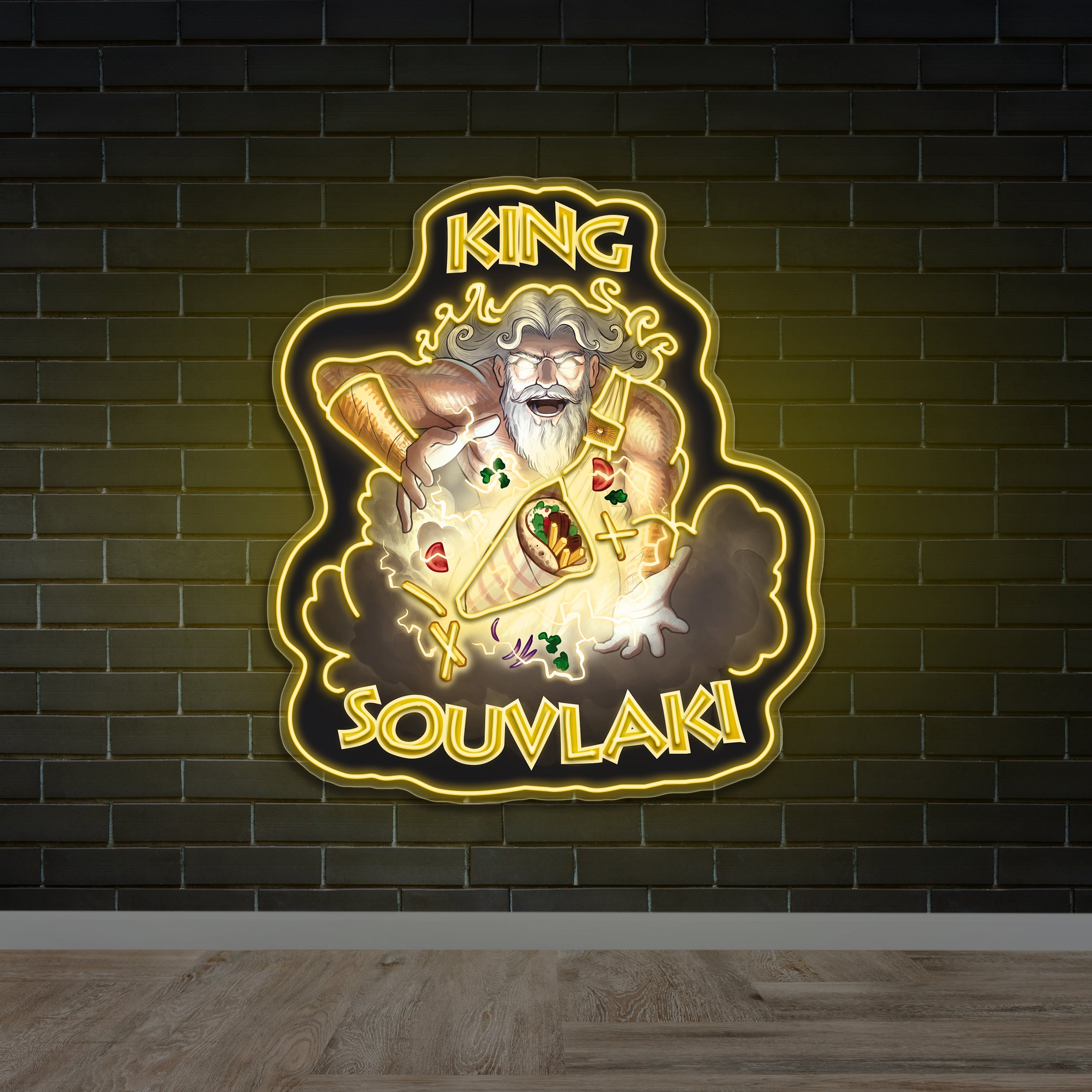 KING SOUVLAKI - Premium Neon Artwork