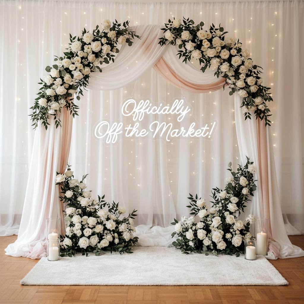 Officially Off the Market Funny Wedding Neon Sign