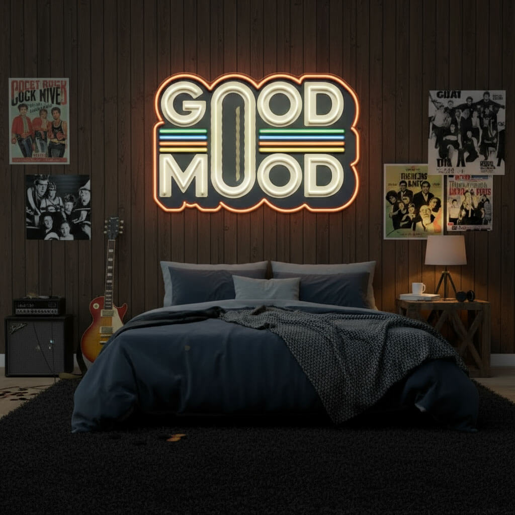 Retro Good Mood UV Print LED Neon Art Sign