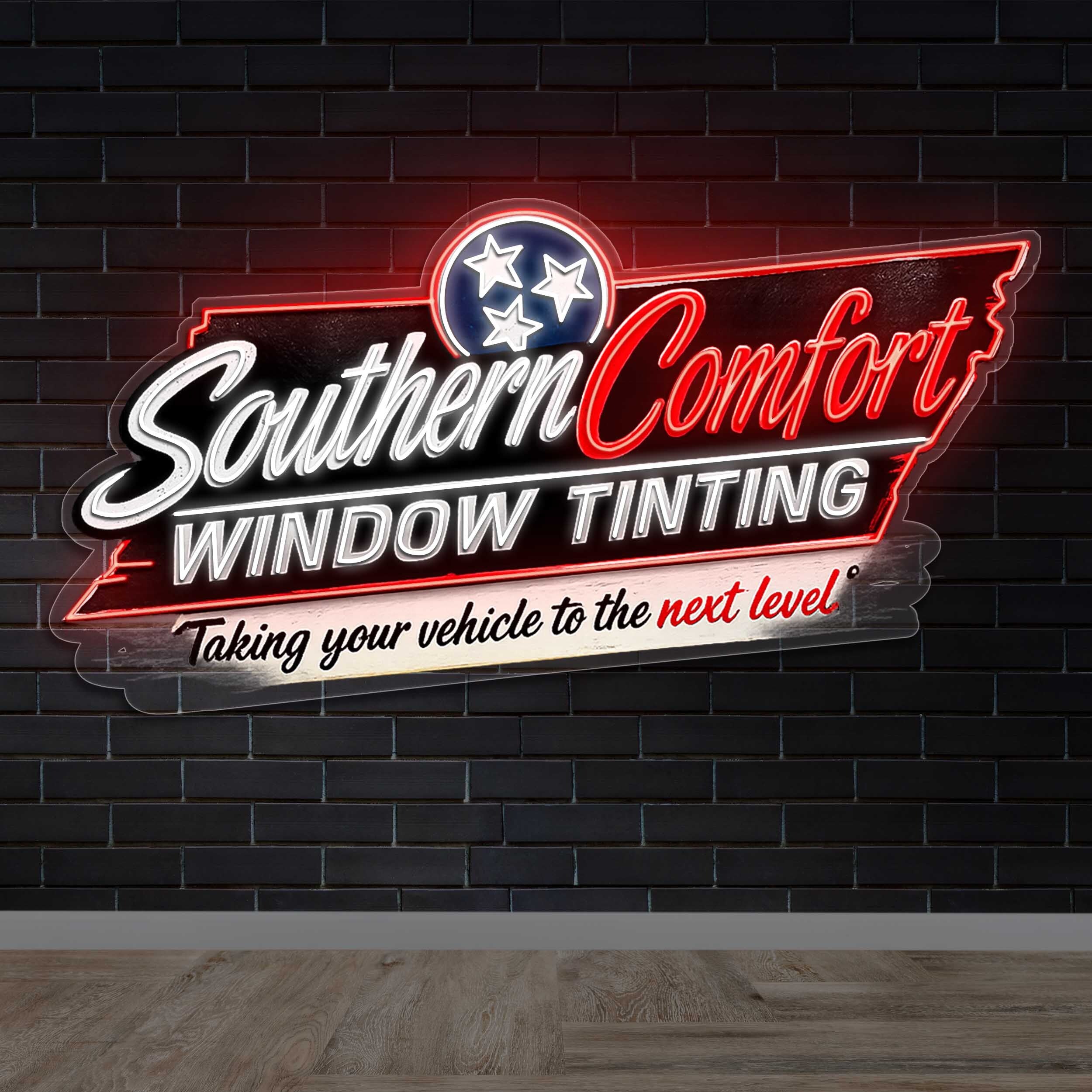 Southern Comfort Window Tinting - Premium Neon Artwork