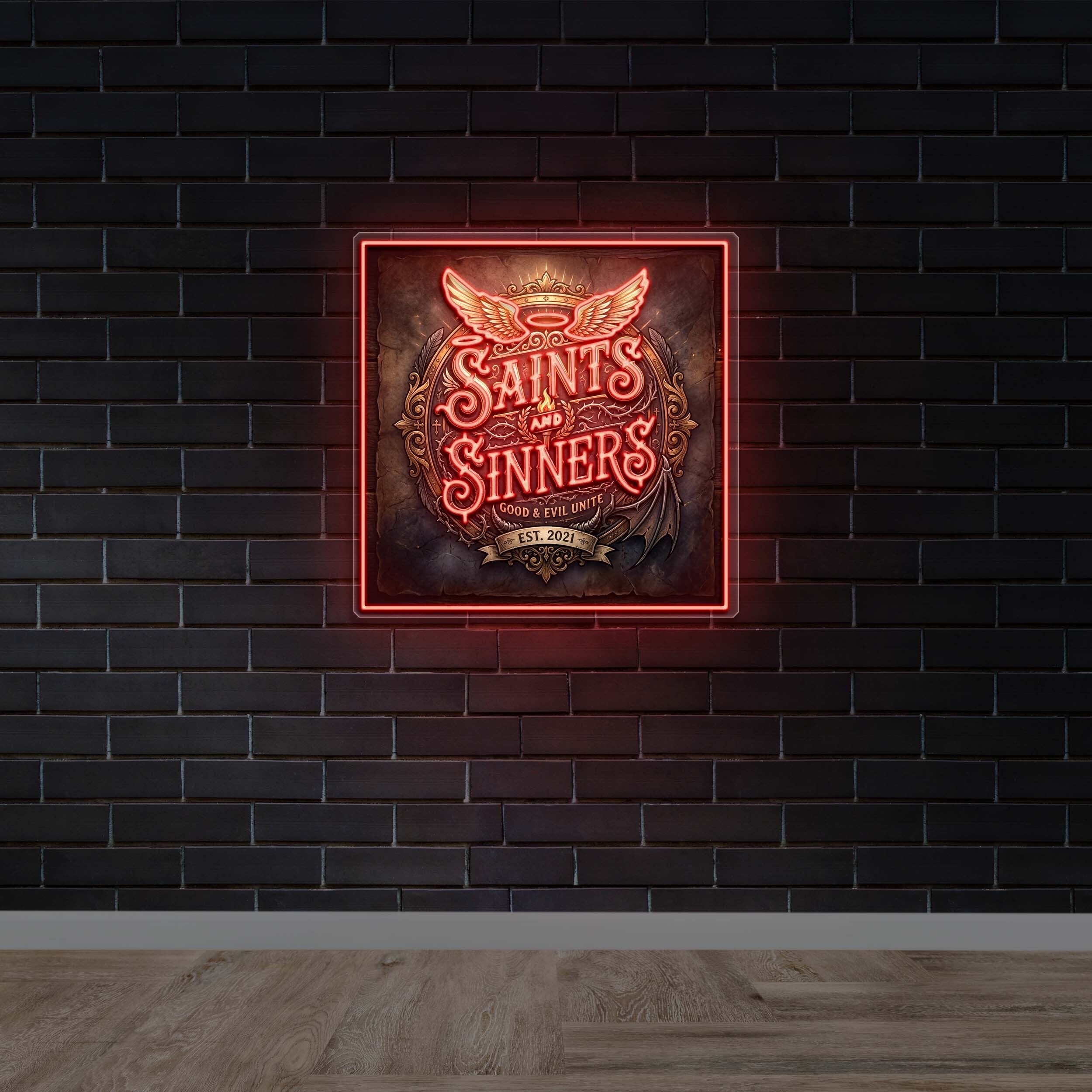 SAINTS and SINNERS - Premium Neon Artwork