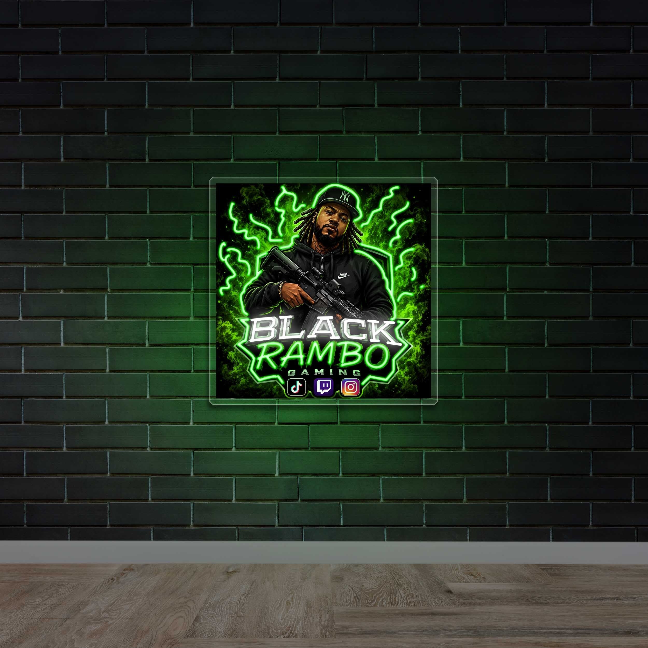 Black Rambo - Premium Neon Artwork