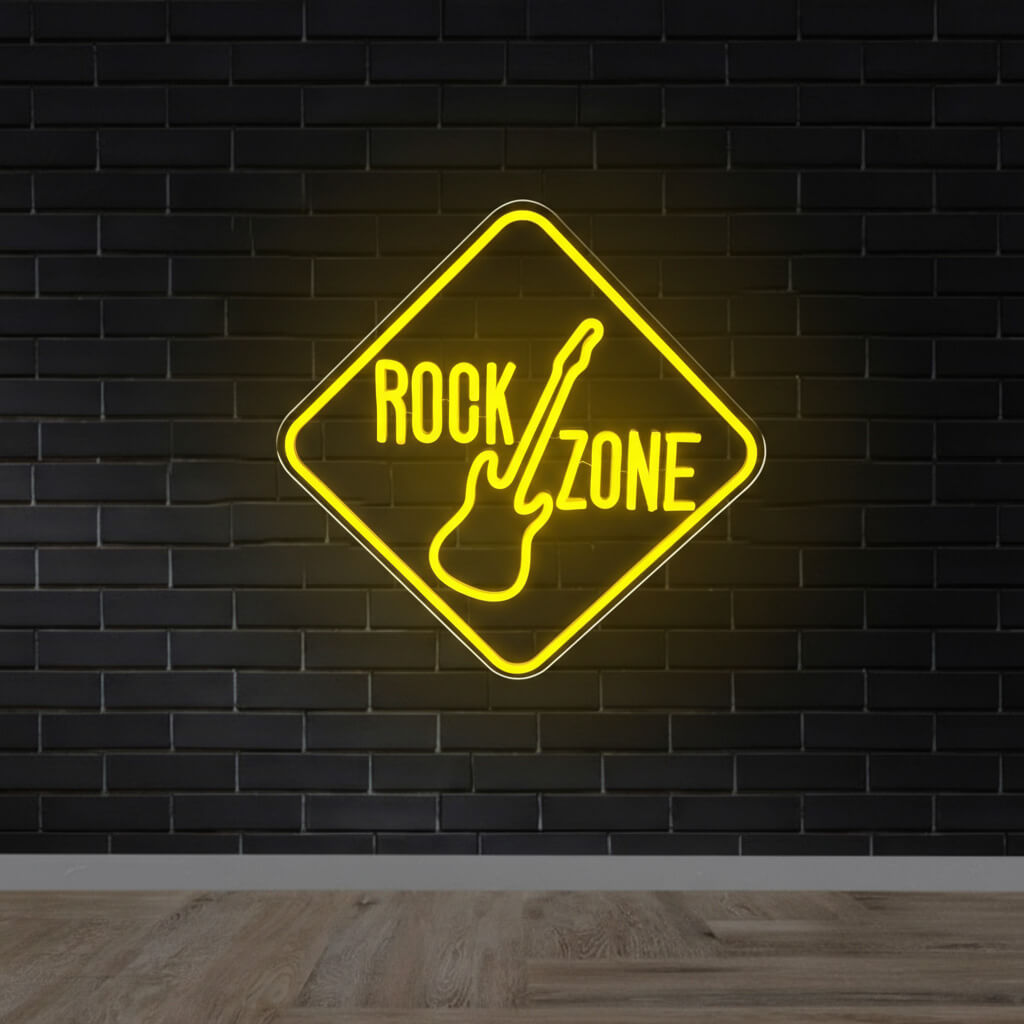 Rock Zone Music Man Cave LED Neon Sign