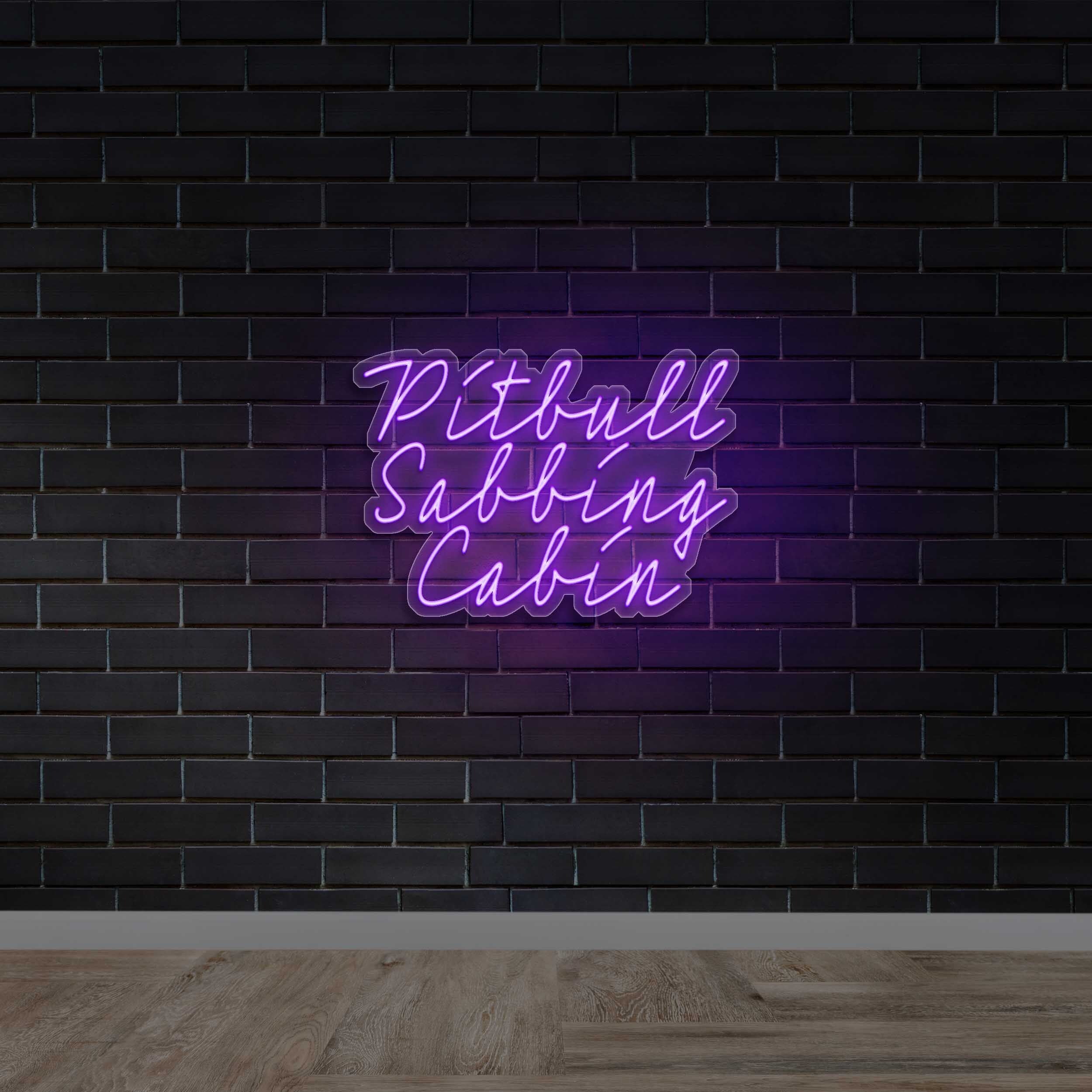 Pitbull Sabbing Cabin - Premium Neon Artwork