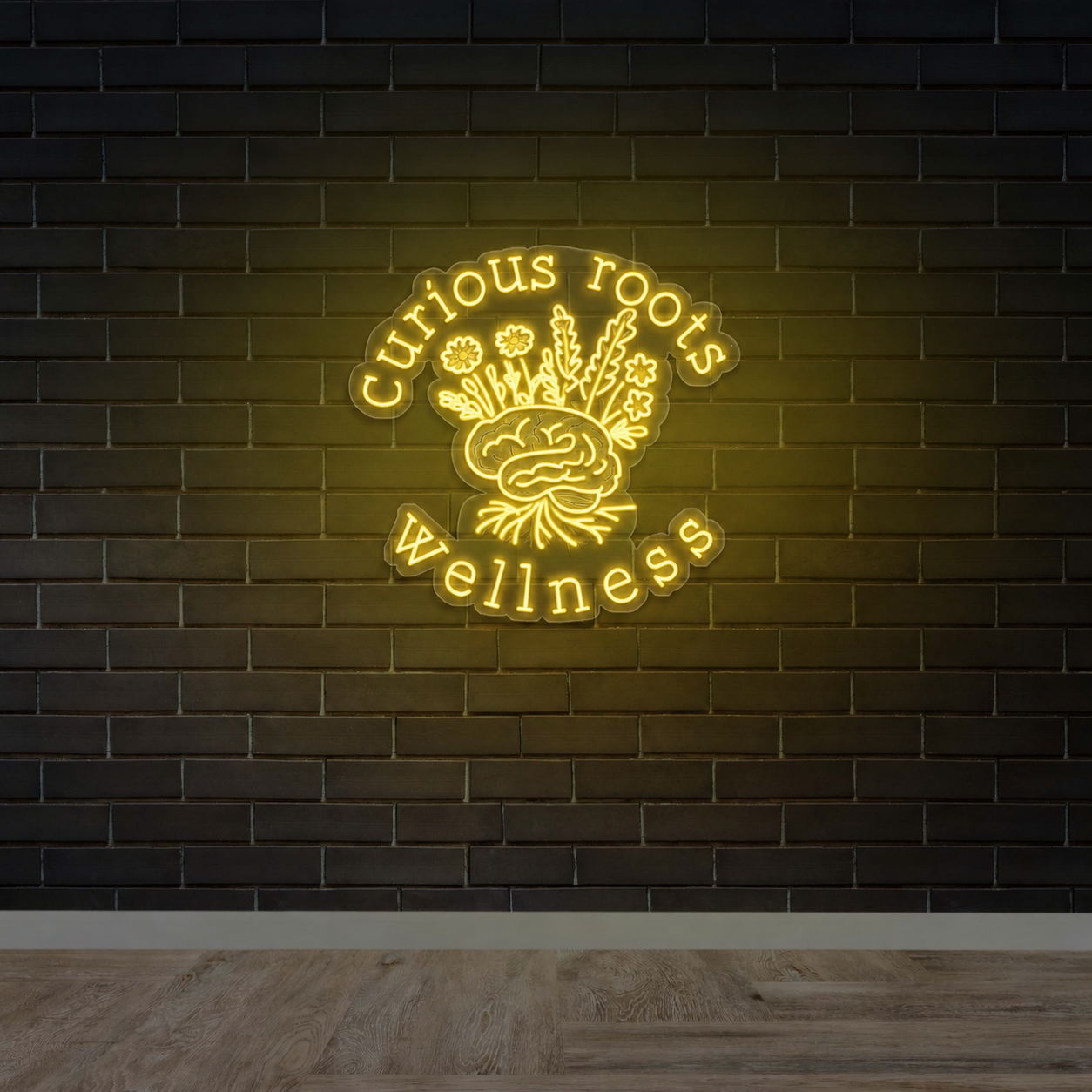 Curious Roots Wellness - Premium Neon Artwork