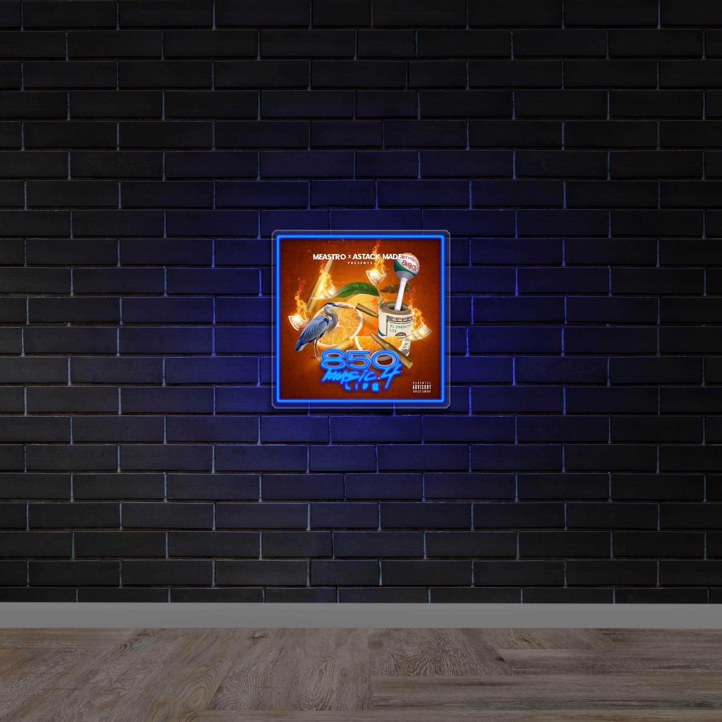 850 Music 4 Life - Premium Neon Artwork