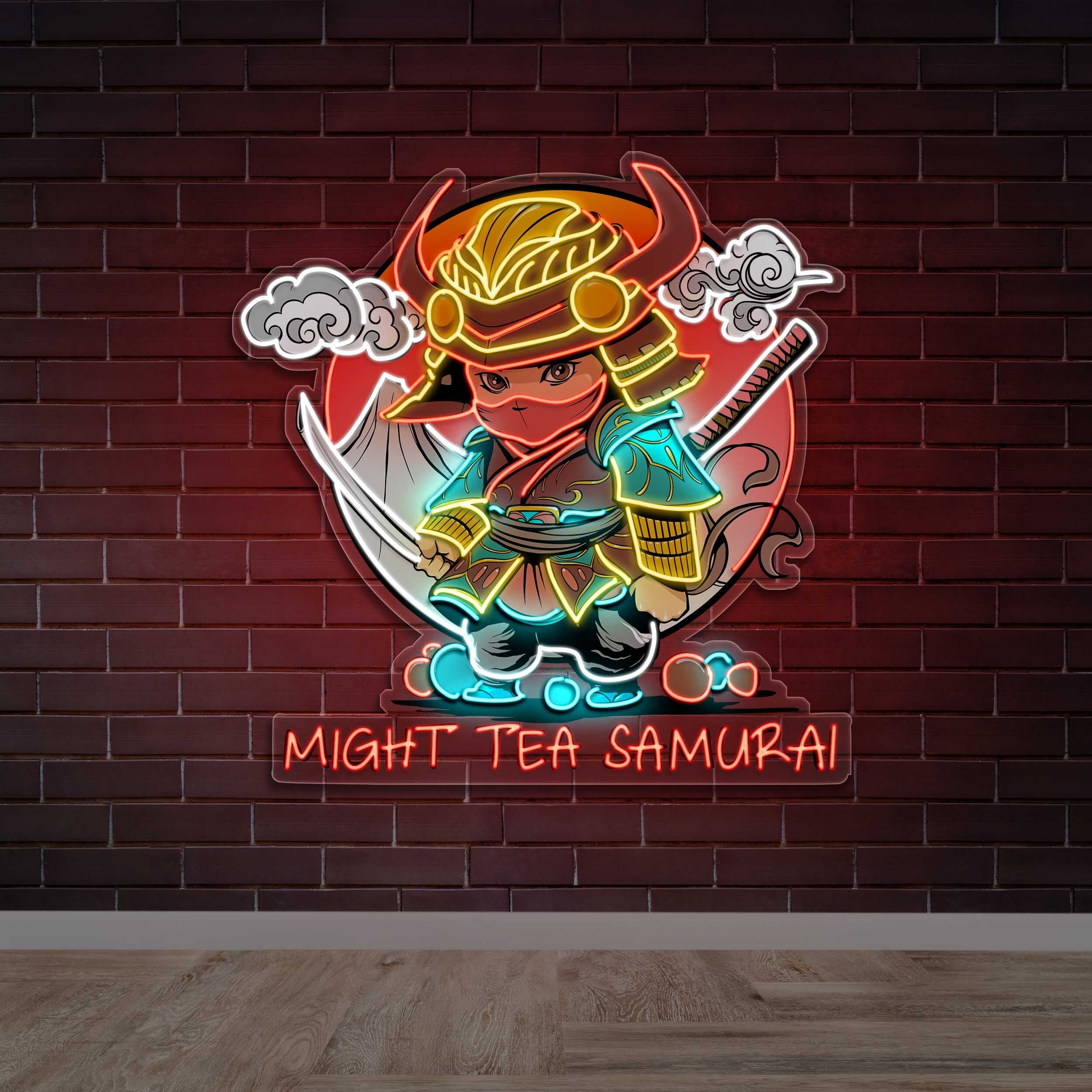 Might Tea Samurai - Premium Neon Artwork